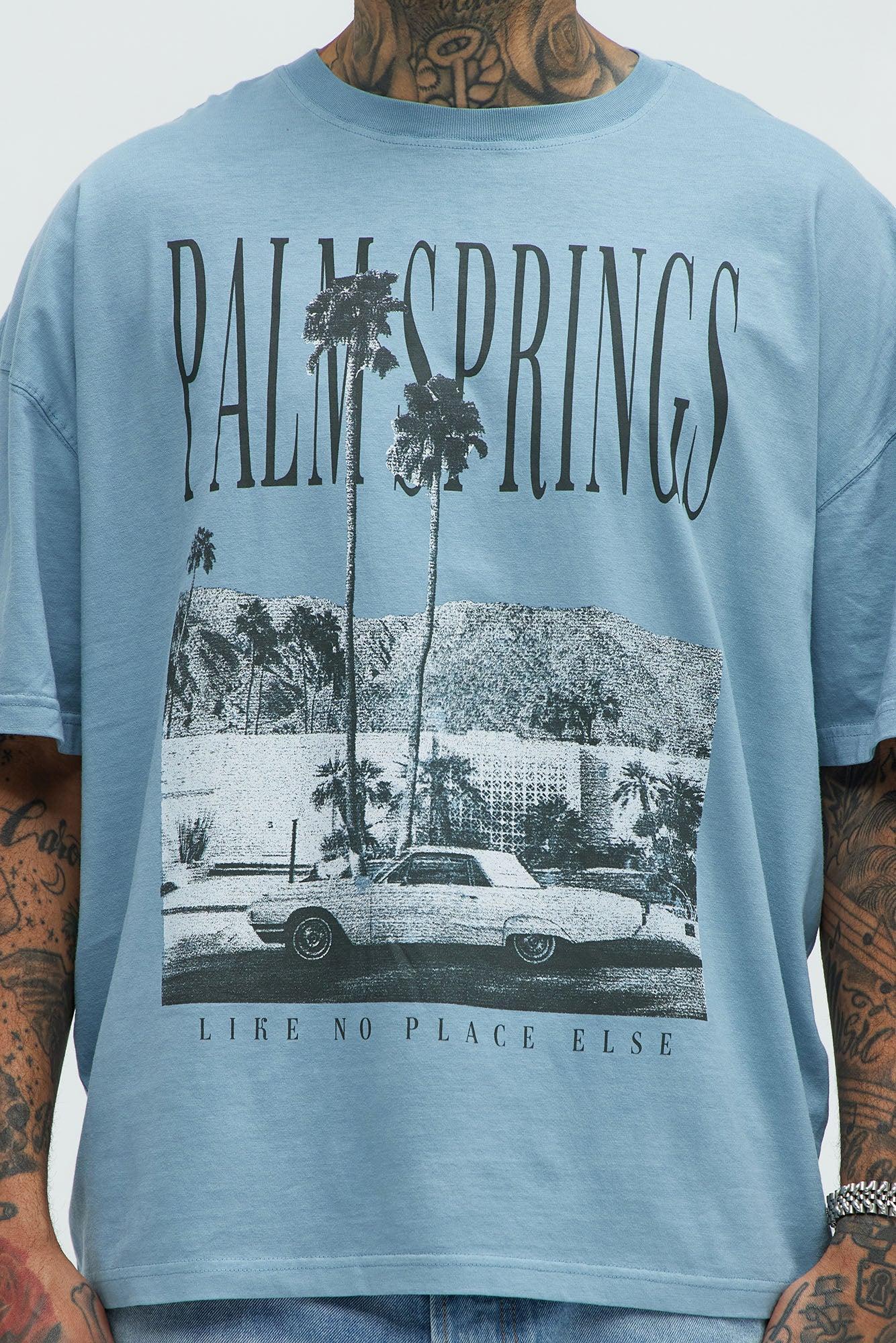 Palm Springs Oversized Short Sleeve Tee - Light Blue Product Image