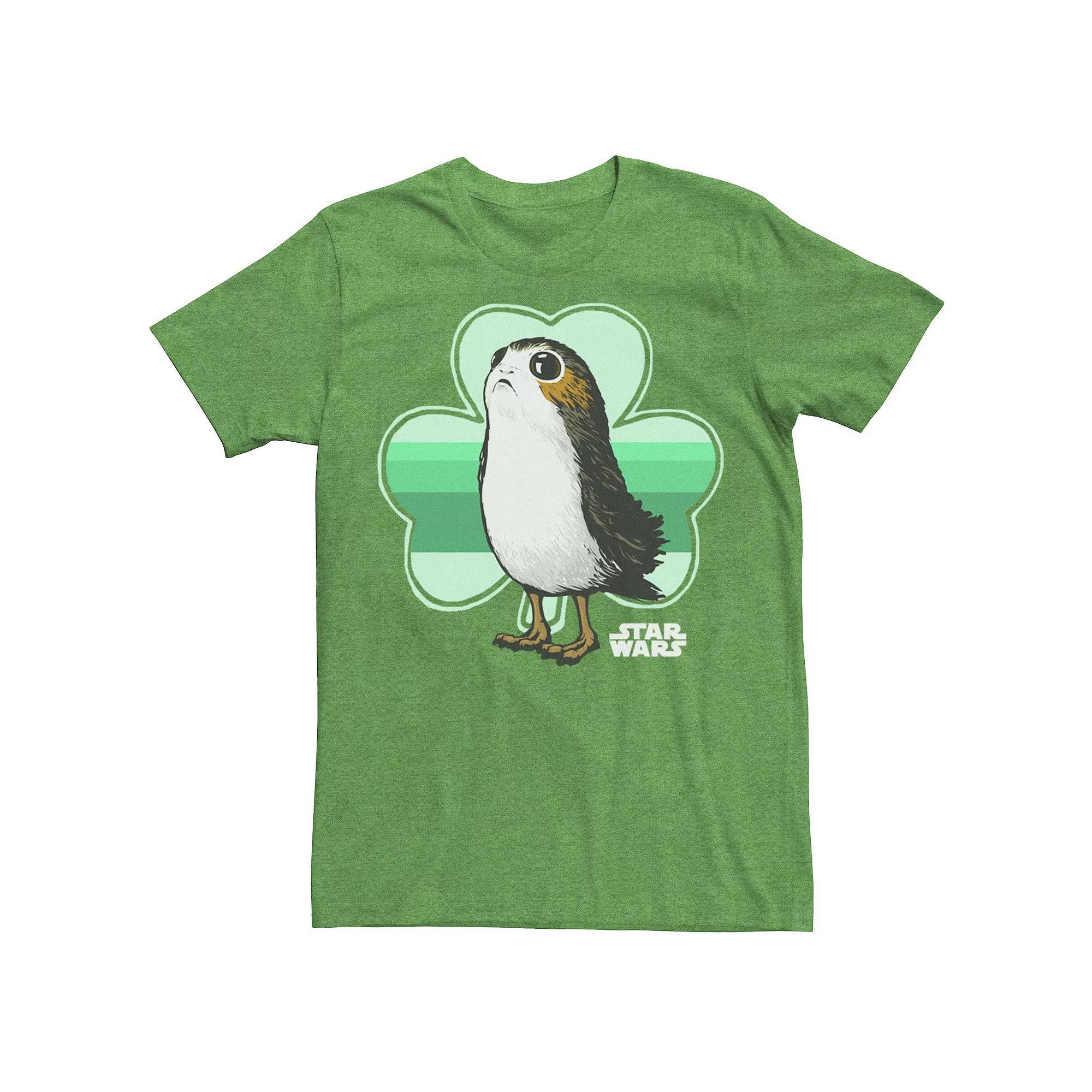 Men's Star Wars Porg Clover St. Patrick's Day Tee, Size: XXL, Kelly Grey Product Image