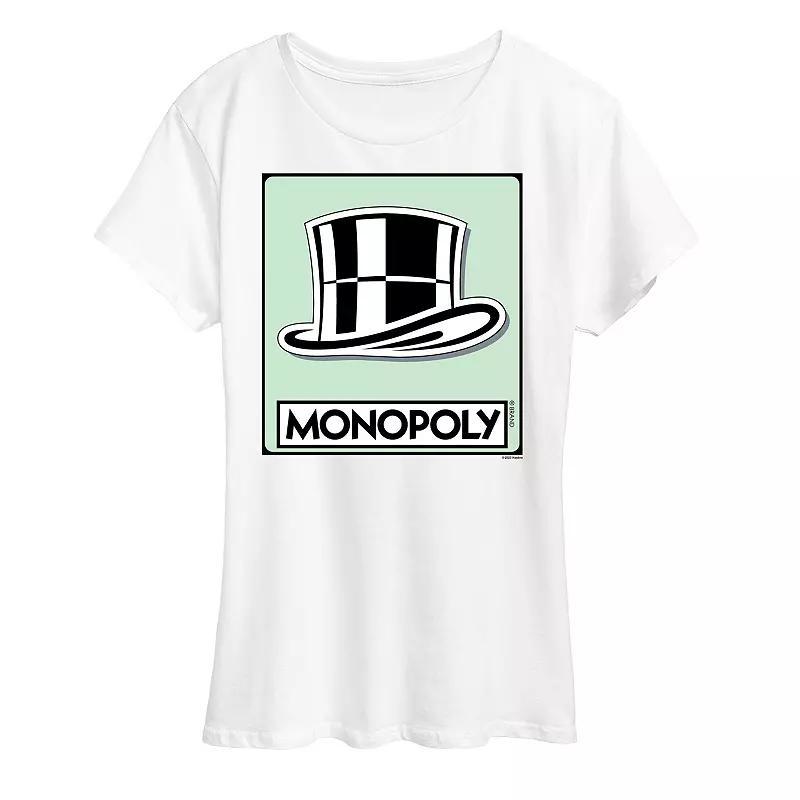 Womens Monopoly Hat Token Graphic Tee by Hasbro Grey Gray Product Image