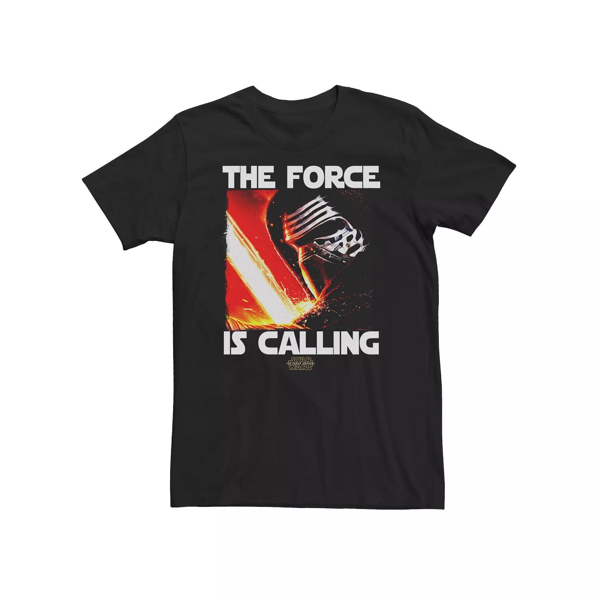 Big & Tall Star Wars The Force Awakens Kylo Ren The Force Is Calling Tee, Men's, Size: XL Tall, Black Product Image