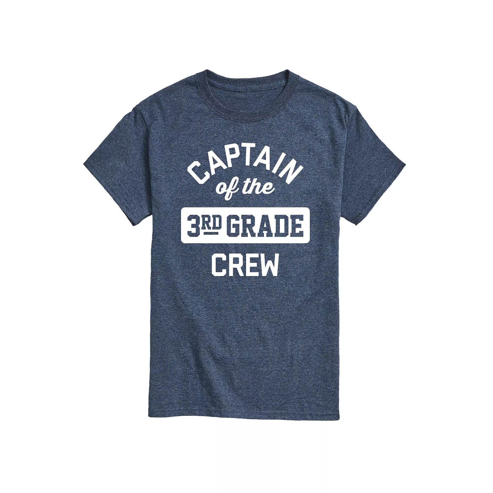 Men's Captain Of 3rd Grade Crew Tee, Size: Large, Blue Product Image