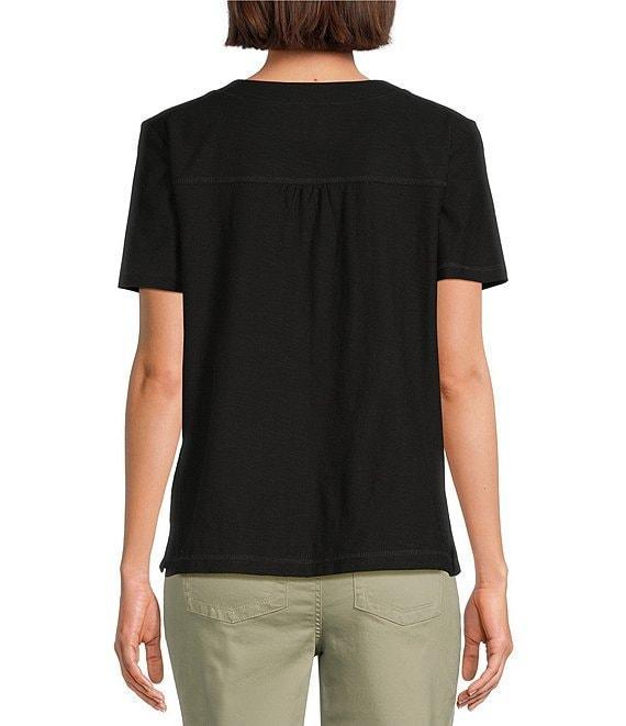 Westbound Petite Size Short Sleeve V-Neck Top Product Image