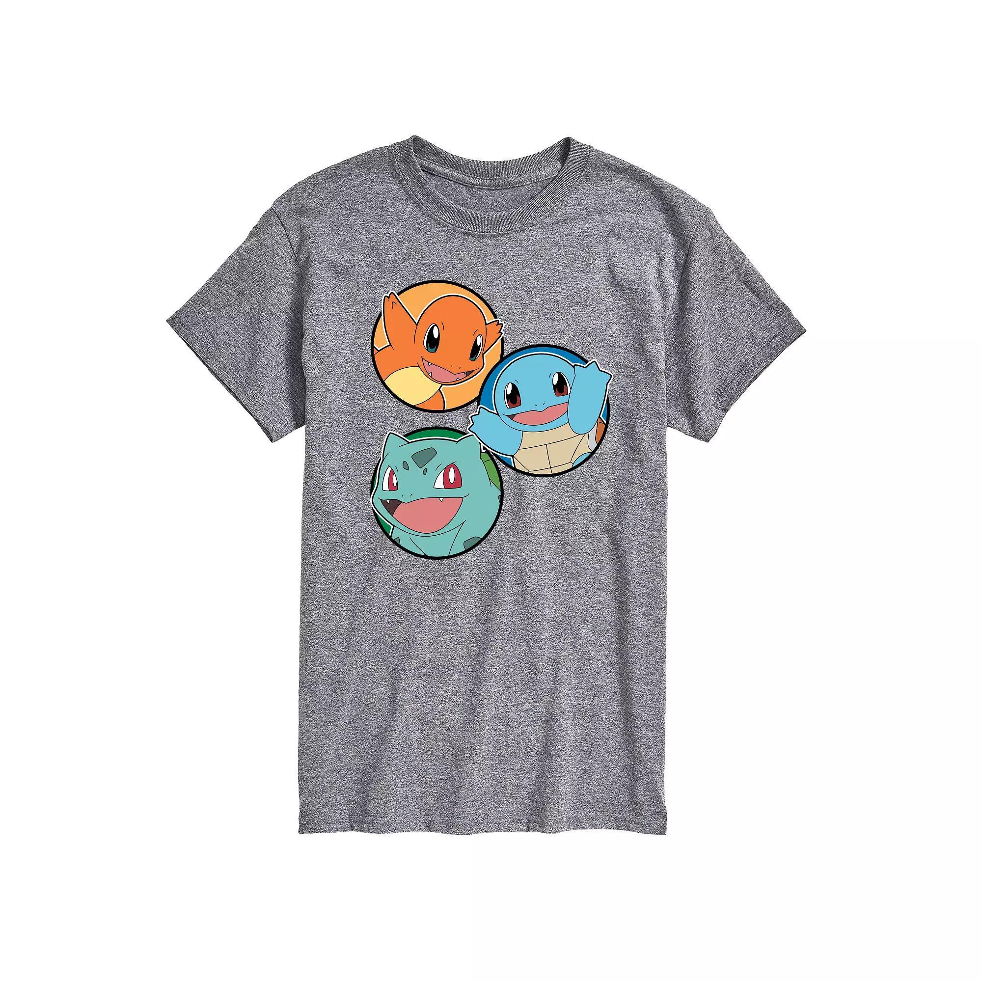 Men's Pokemon Squirtle Bulbasaur Charmander Graphic Tee,  Product Image