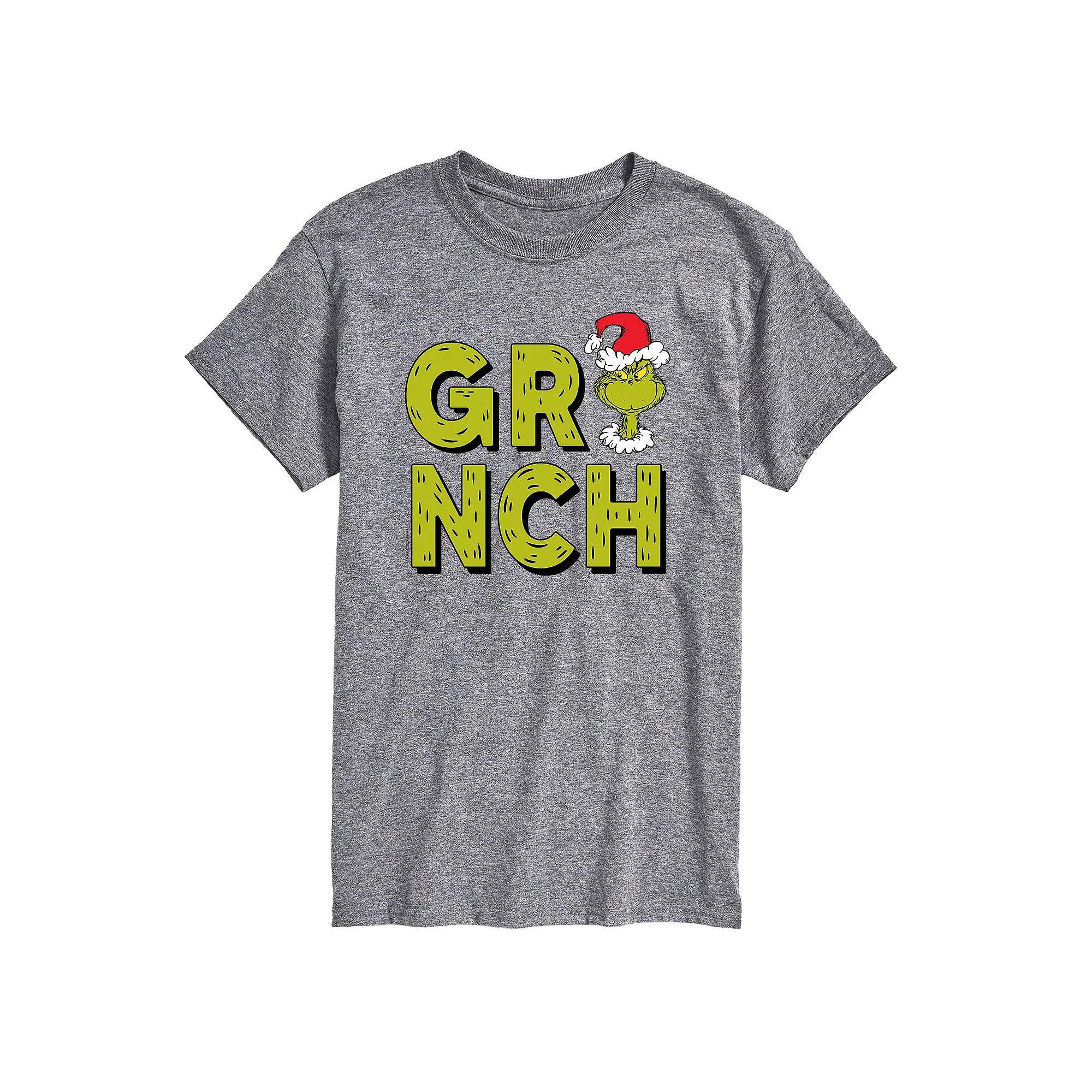 Big & Tall Grinch Fur Letters Tee, Men's,  Product Image