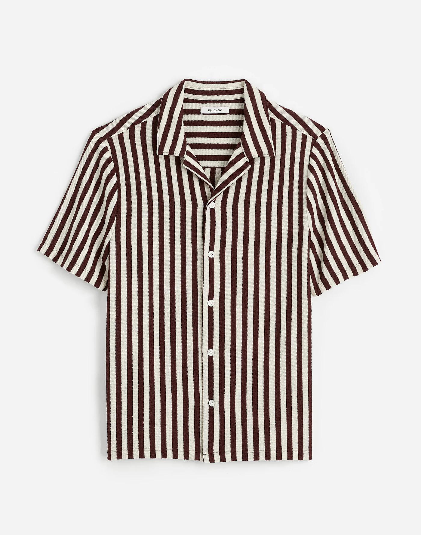 The Textured Knit Camp-Collar Shirt Product Image