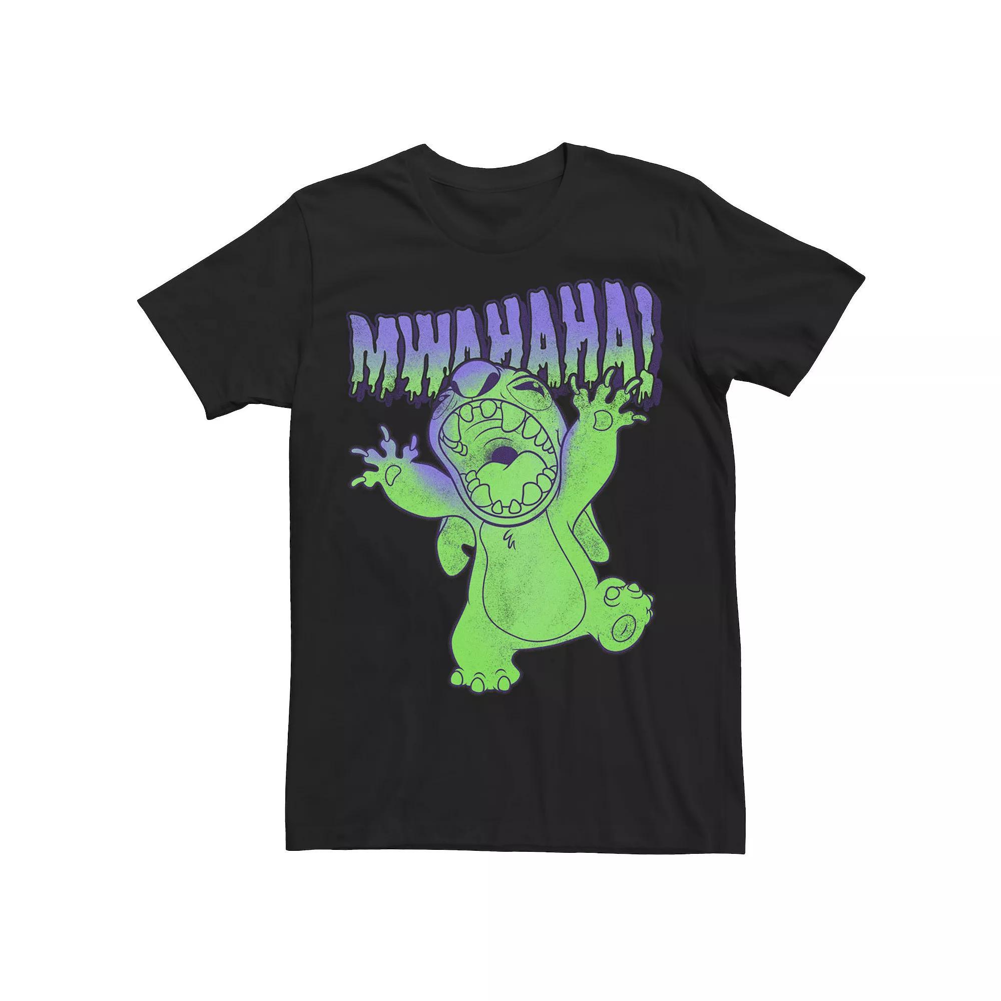 Disney's Lilo & Stitch Halloween Stitch Mwahaha Portrait Men's Tee, Size: XL, Black Product Image