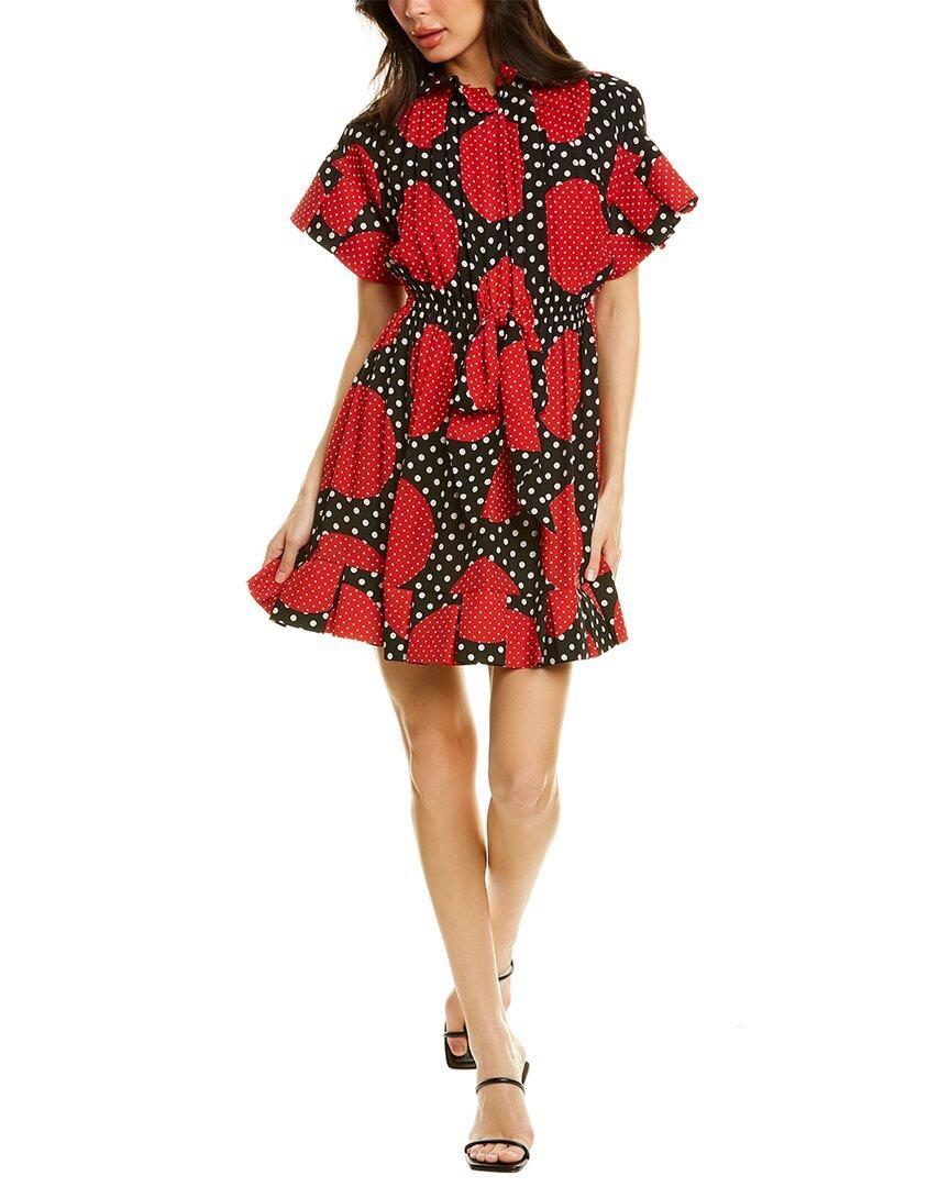 VALENTINO Pleated Midi Dress In Red Product Image