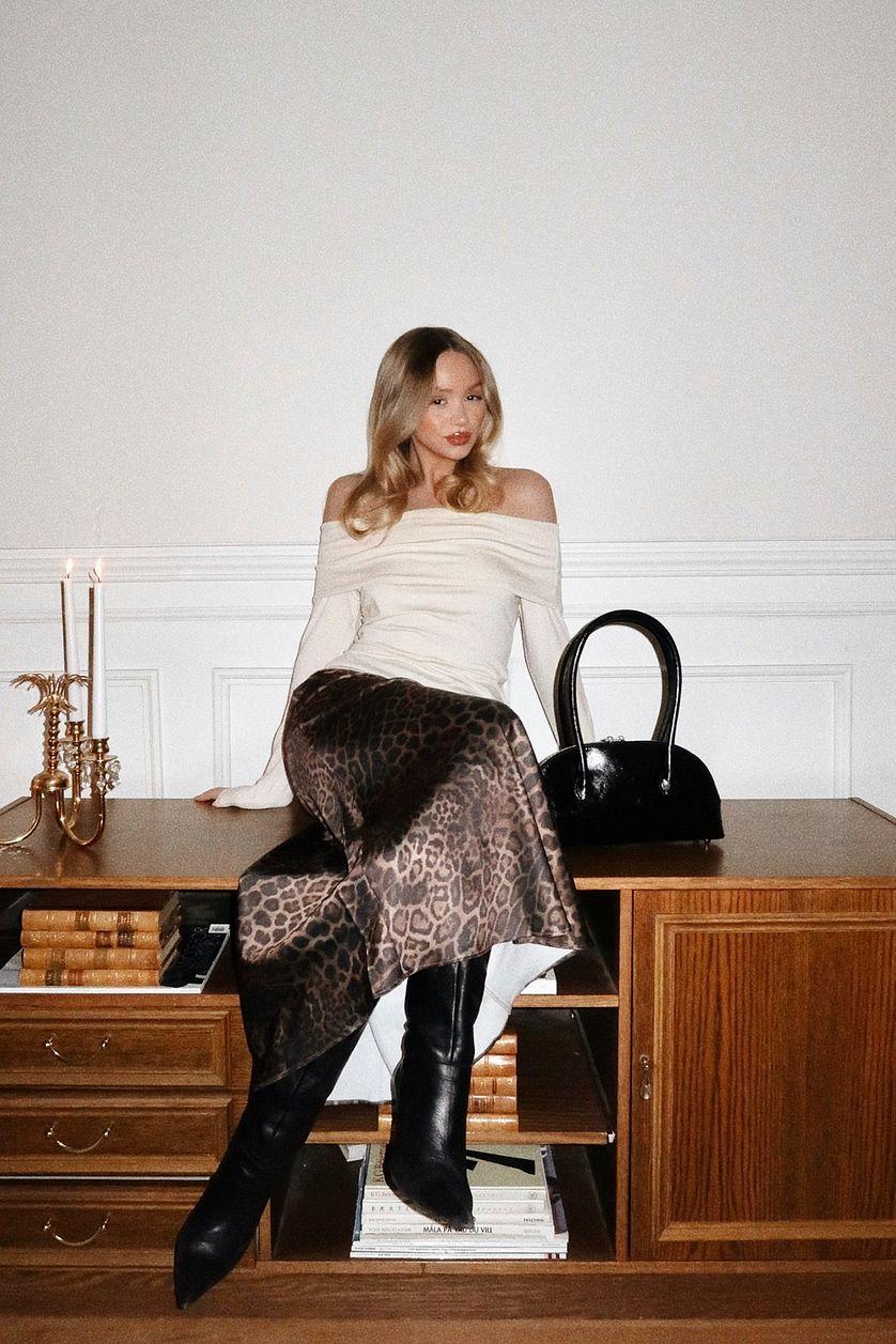 Satin Midi Skirt Product Image