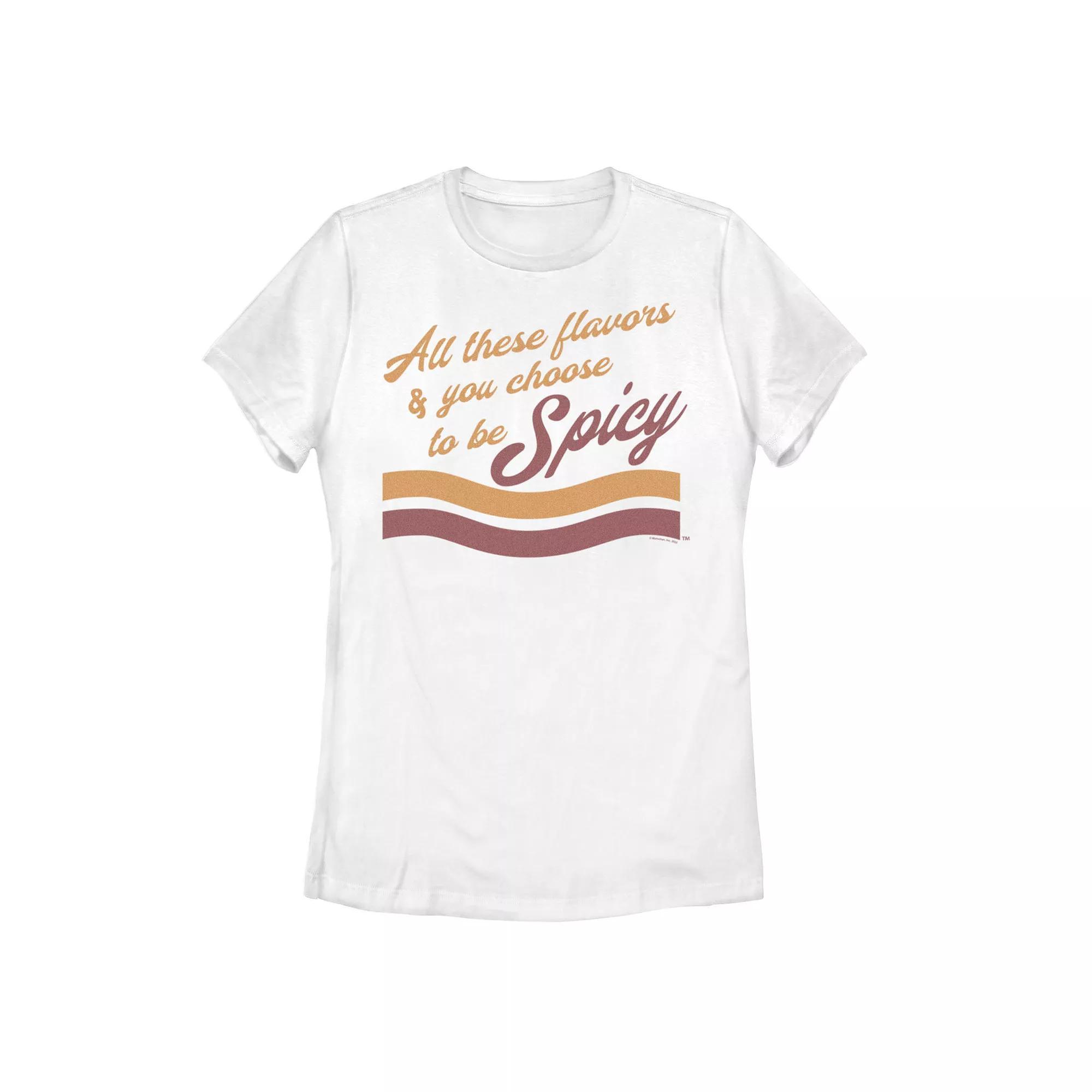 Juniors' Maruchan "All These Favors & You Choose To Be Spicy" Graphic Tee, Girl's, Size: Large, White Product Image