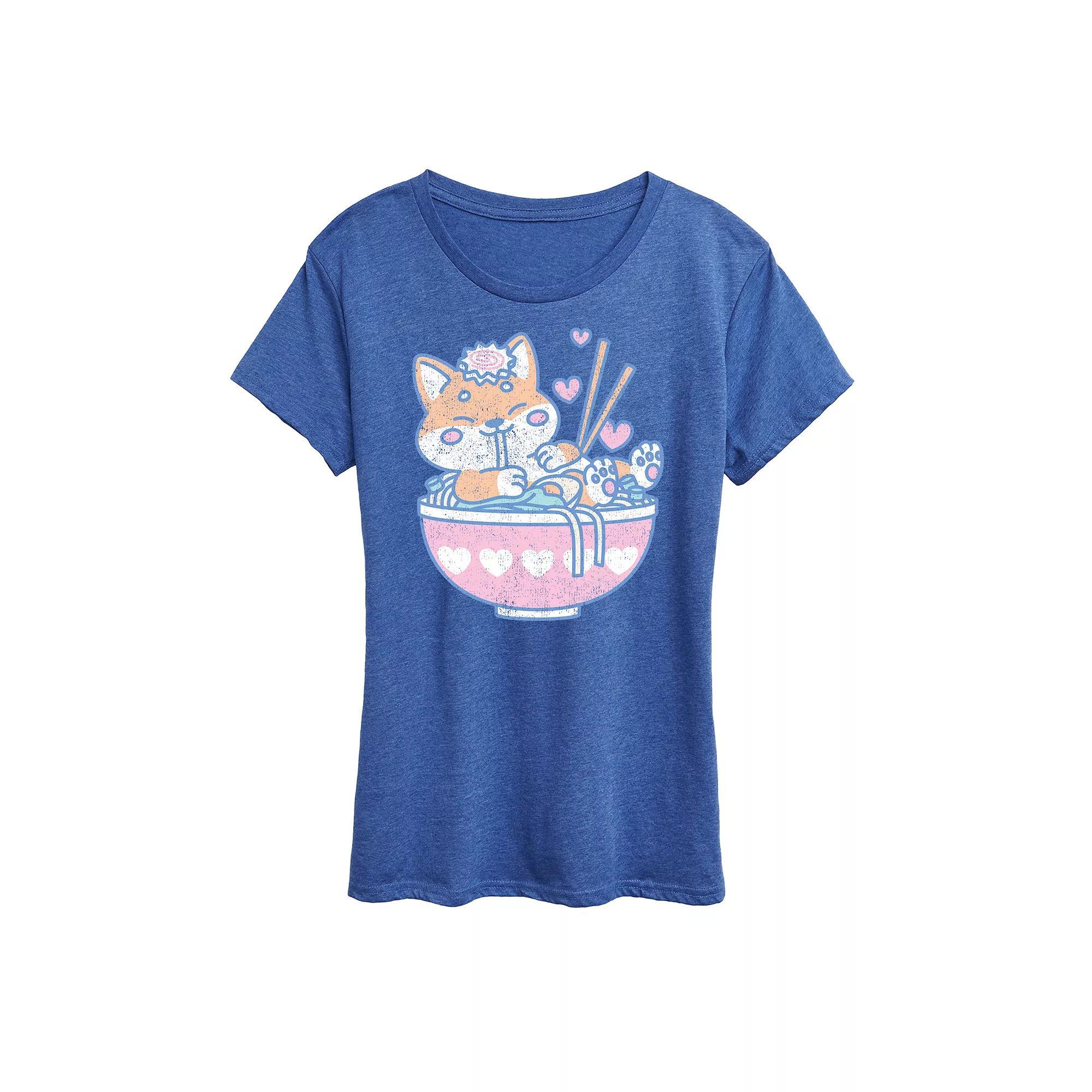 Women's Kawaii Ramen Shiba Inu Graphic Tee,  Product Image