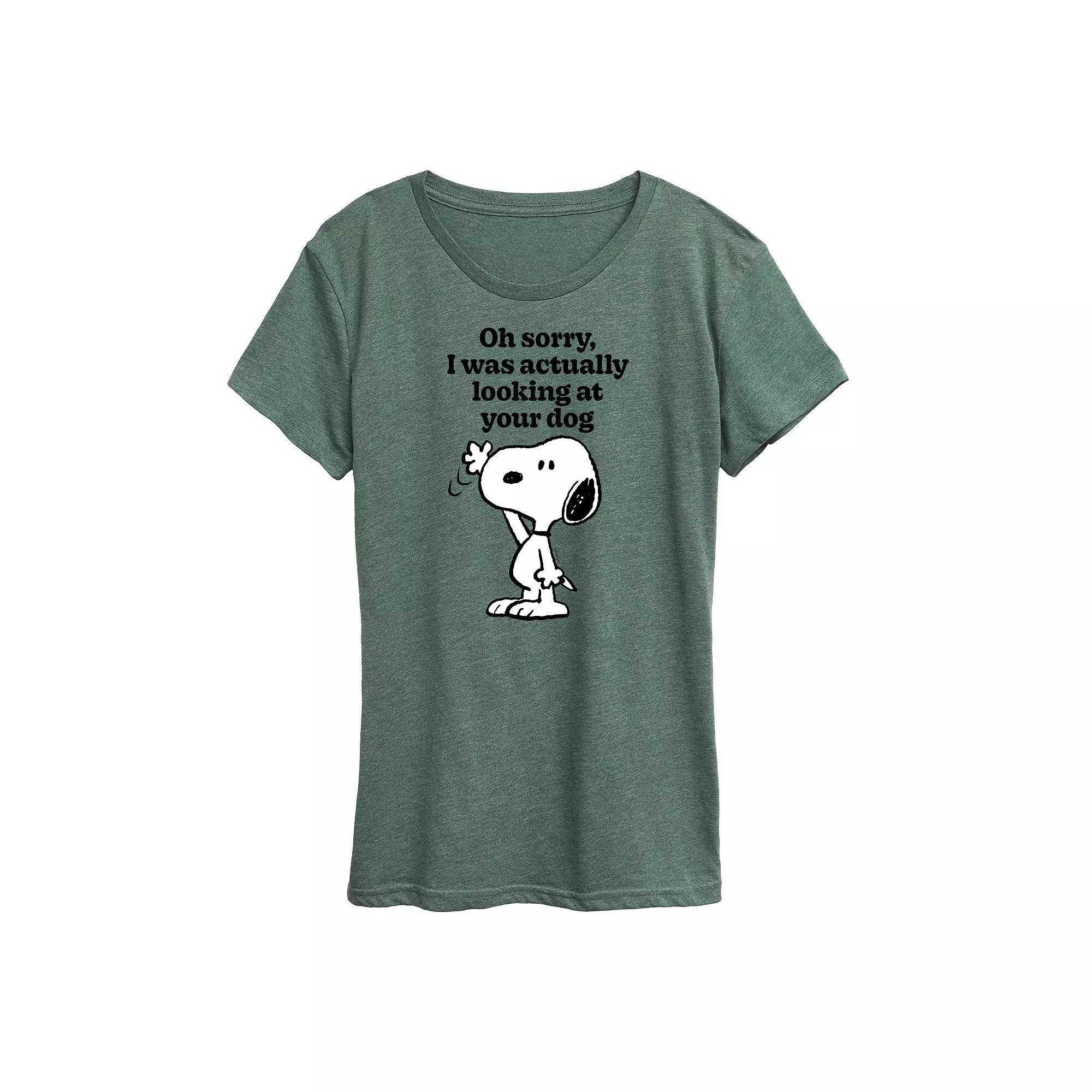Women's Peanuts Snoopy Looking At Your Dog Graphic Tee,  Product Image