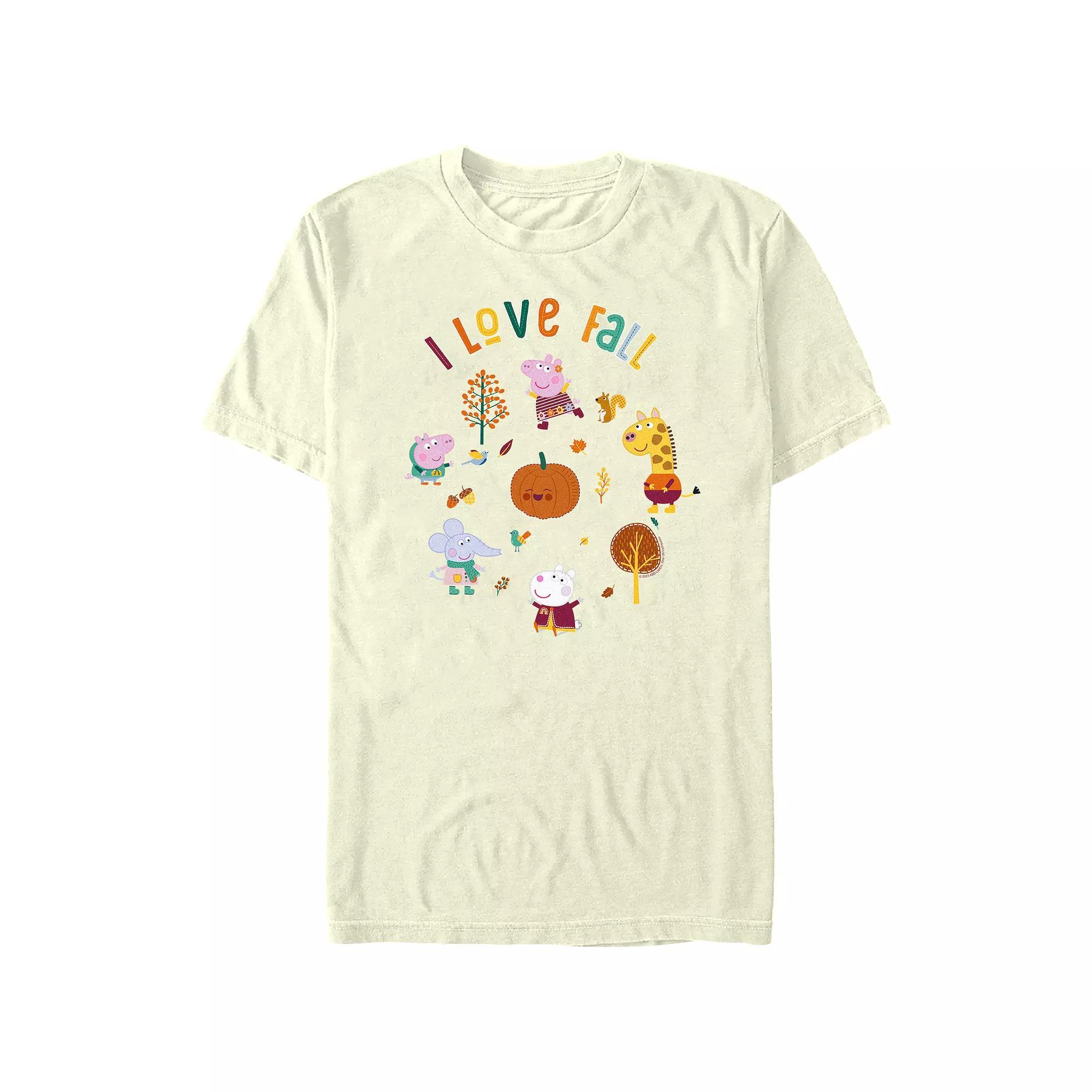 Men's Peppa Pig I Love Fall Graphic Tee, Size: Medium, Natural Product Image