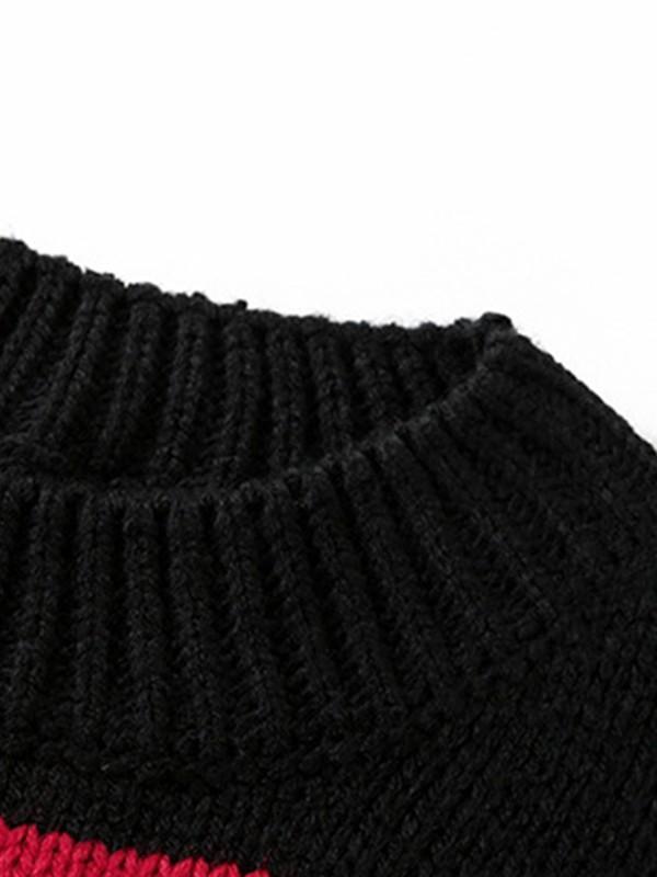 Men's Striped Pullover Distressed Sweater Product Image