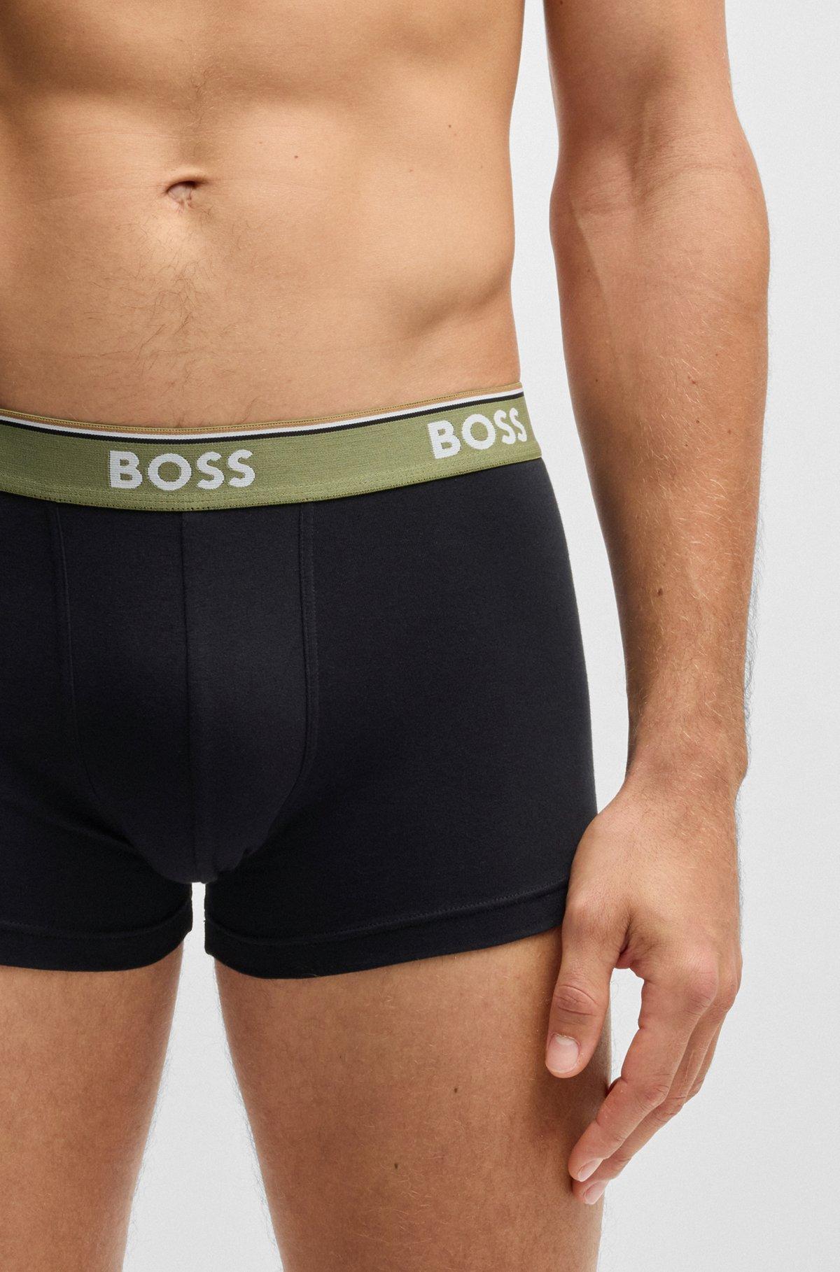 Three-pack of stretch-cotton trunks with logo waistband Product Image