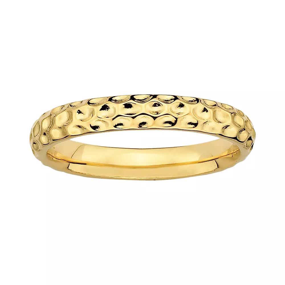 Stacks & Stones 18k Gold Over Silver Hammered Stack Ring, Women's, Size: 10 Product Image