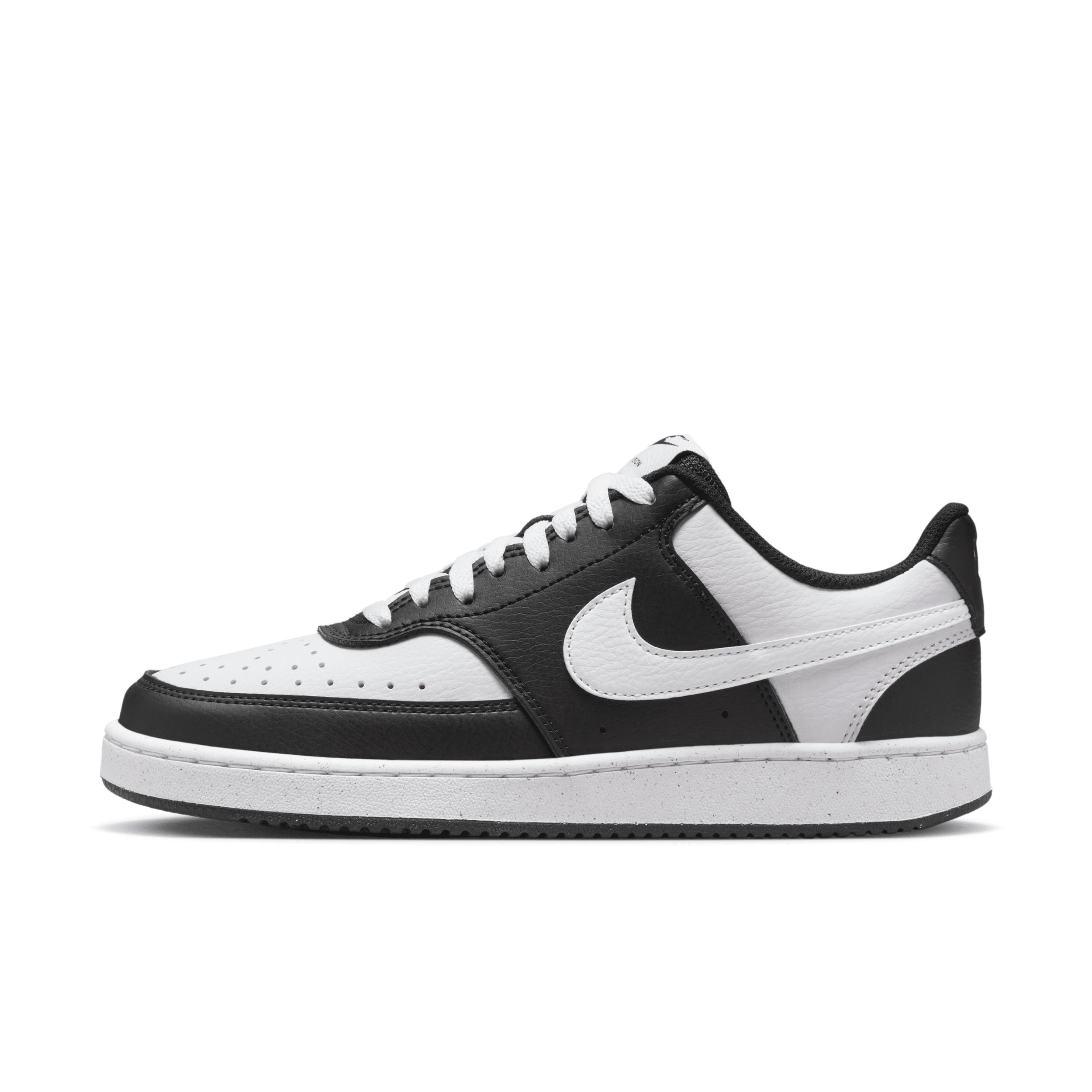 Nike Court Vision Next Nature Women's Low-Top Shoes, Size: 10.5, Black White Product Image