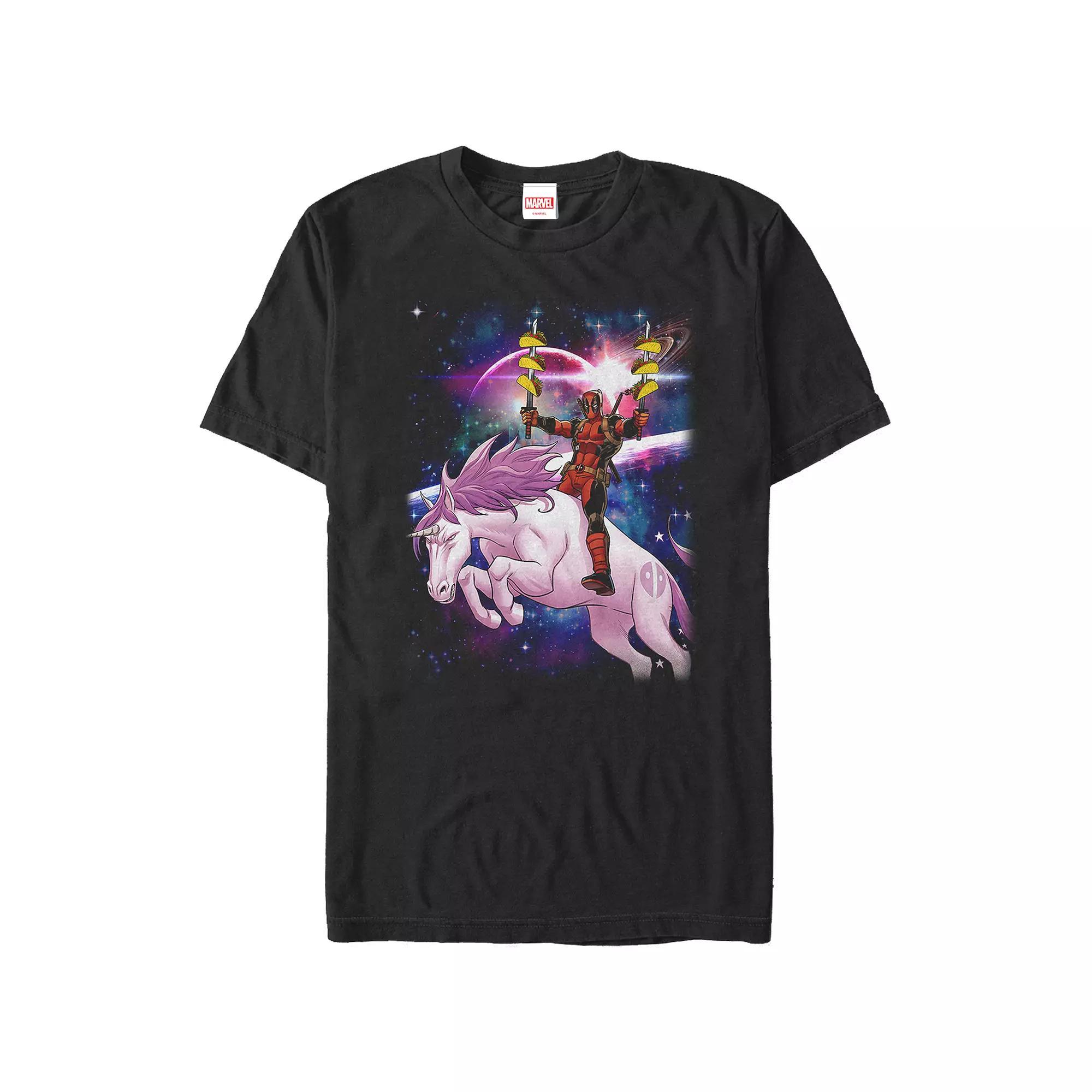 Big & Tall Marvel Deadpool Pink Unicorn Ride Graphic Tee, Men's,  Product Image