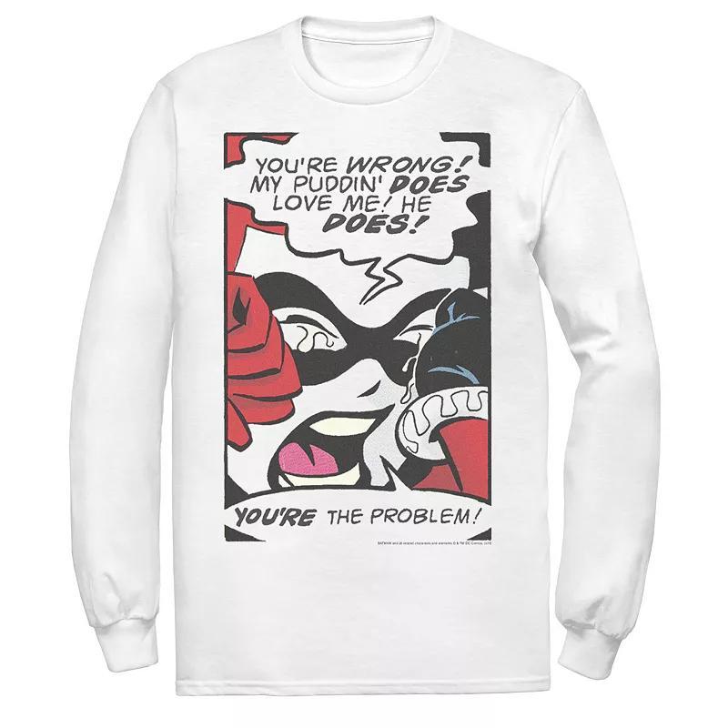 Men's DC Comics Harley Quinn Crying Comic Tee, Size: Large, Athletic Grey Product Image