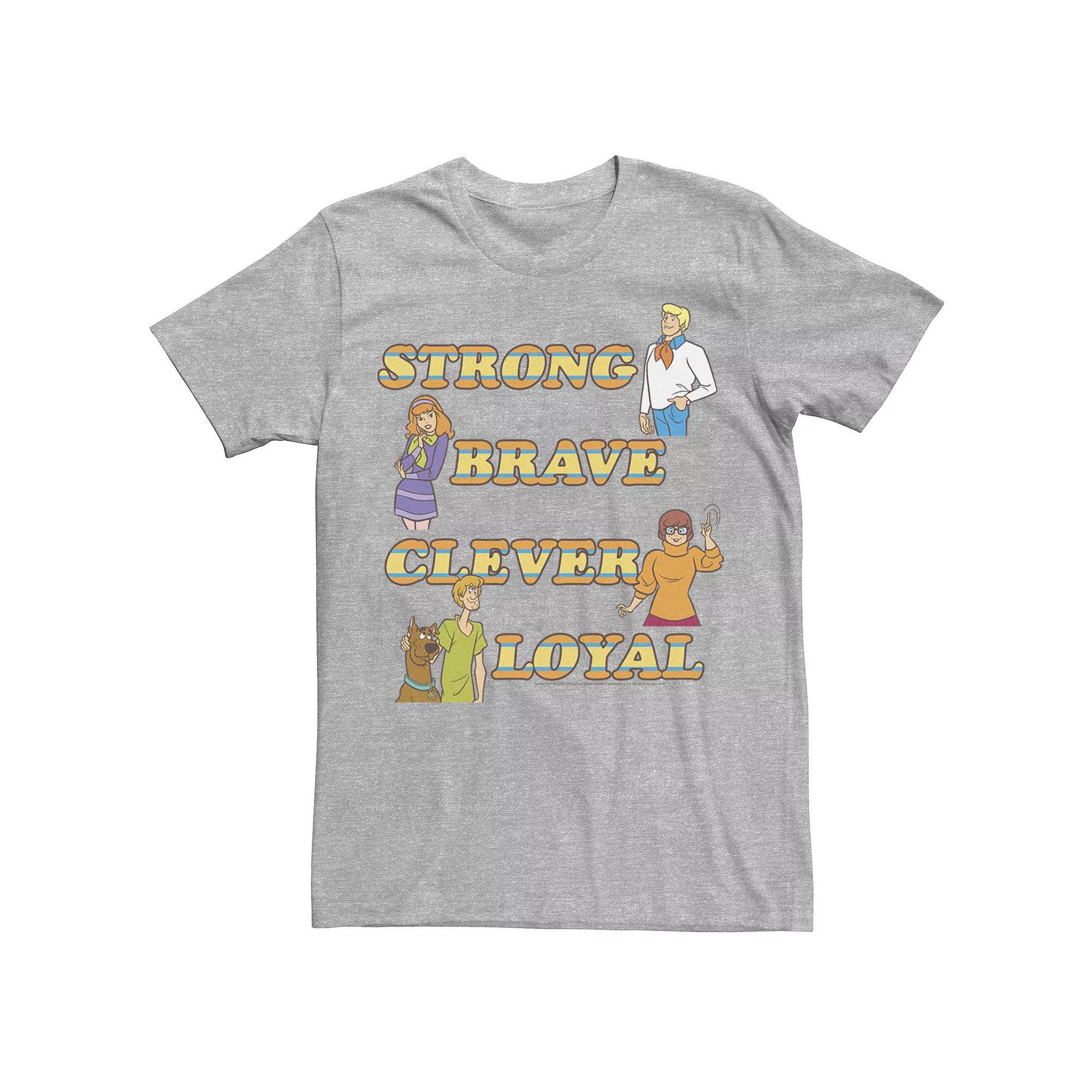 Men's Scooby Doo Group Clever And Loyal Retro Text Poster Tee,  Product Image
