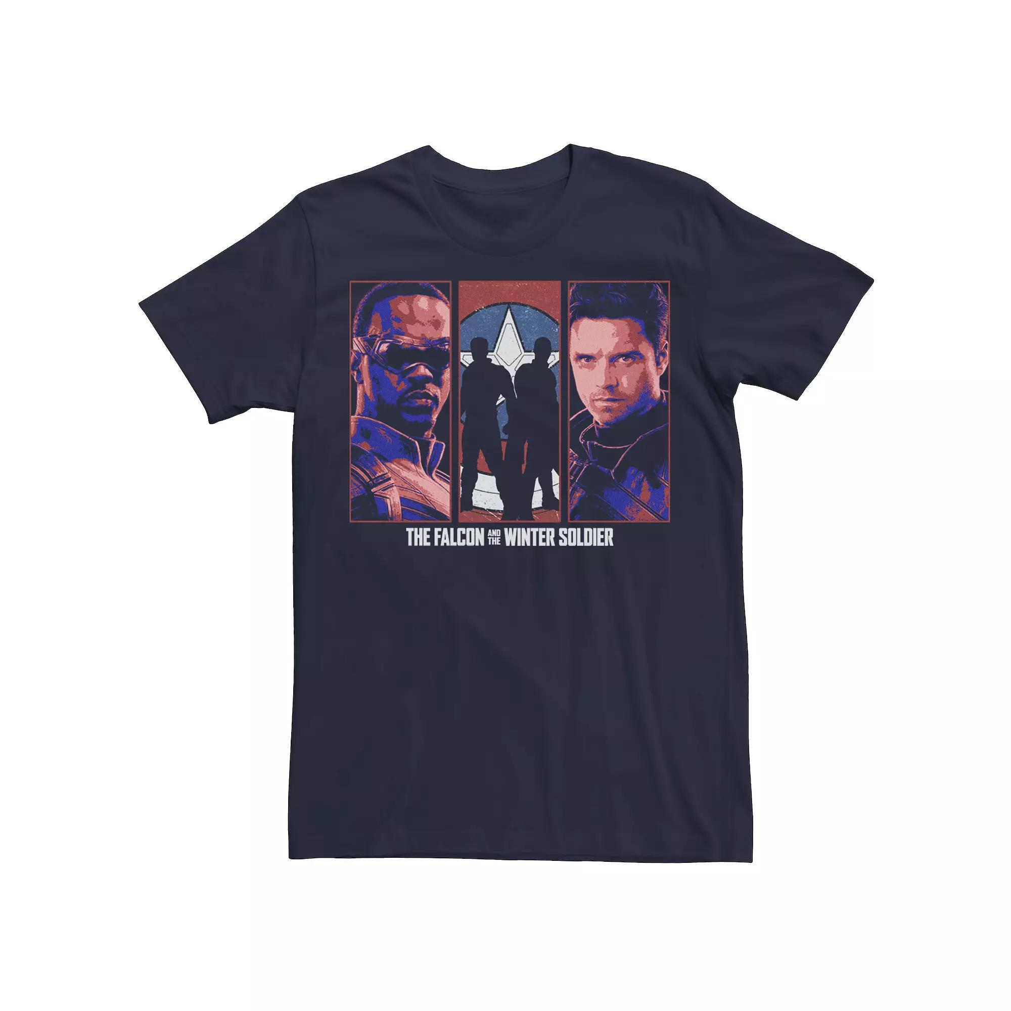 Big & Tall Marvel The Falcon And The Winter Soldier Panels Tee, Men's, Size: 4XL, Blue Product Image