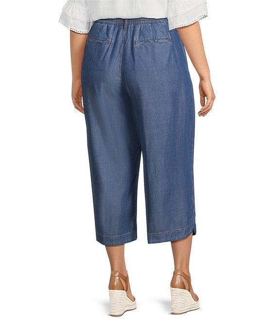 John Mark Plus Size Wide Leg Tulip Hem Cropped Pants Product Image