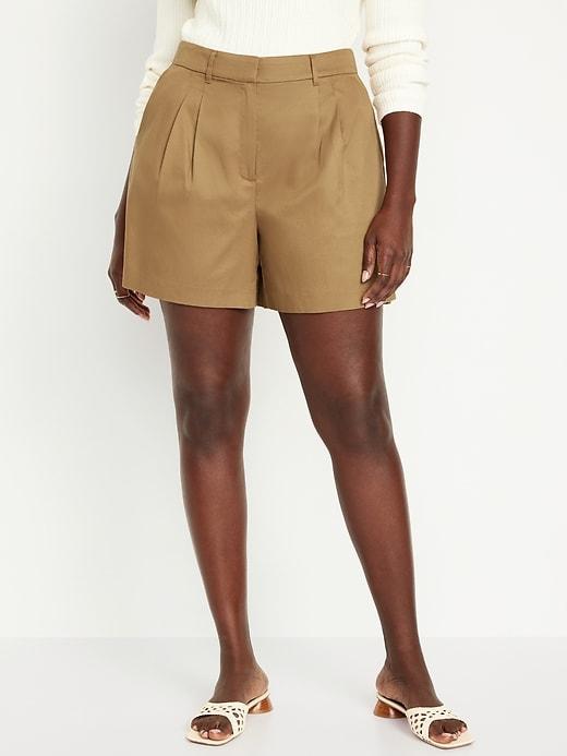 Extra High-Waisted Taylor Trouser Shorts -- 5-inch inseam Product Image