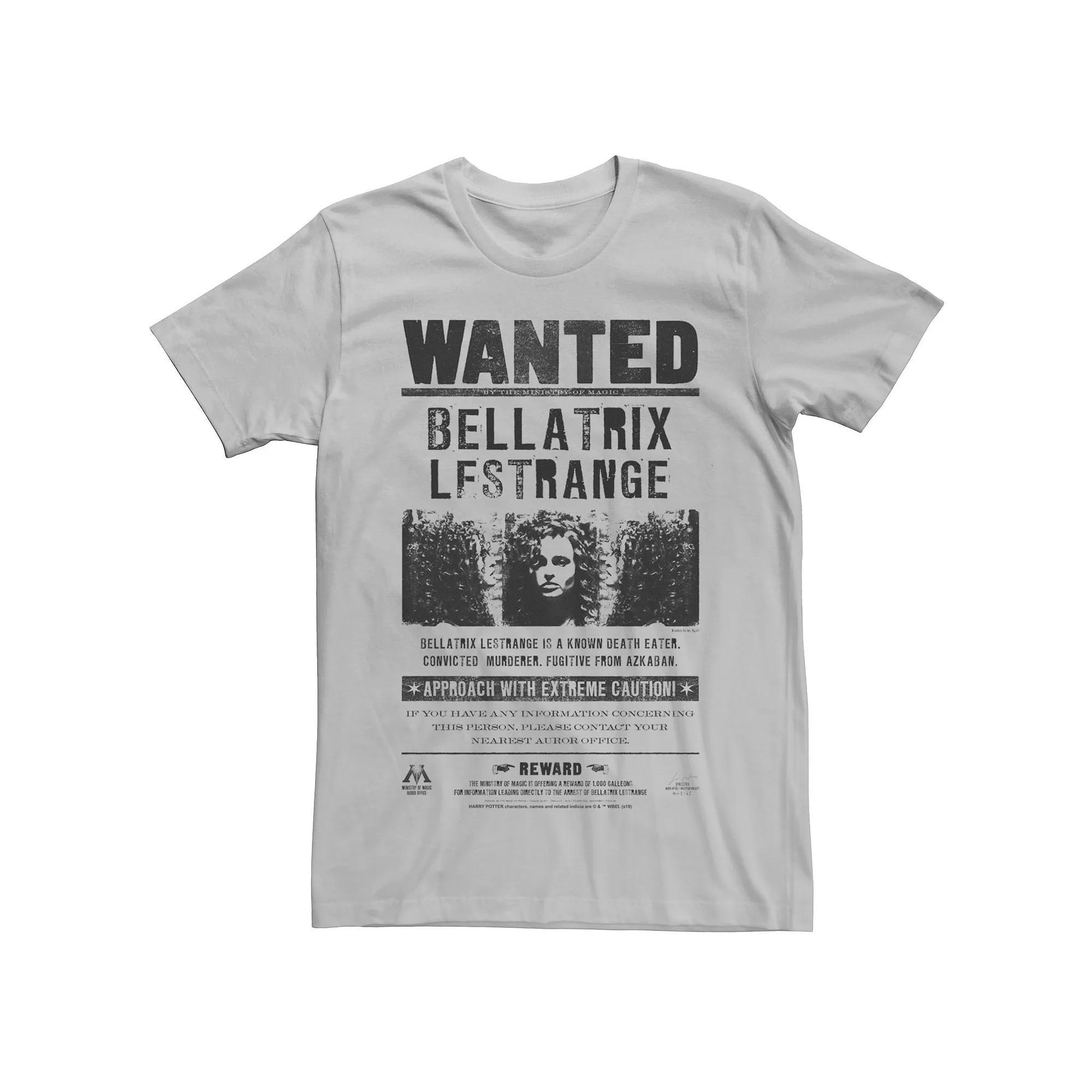 Men's Harry Potter Bellatrix Lestrange Wanted Newspaper Graphic Tee,  Product Image