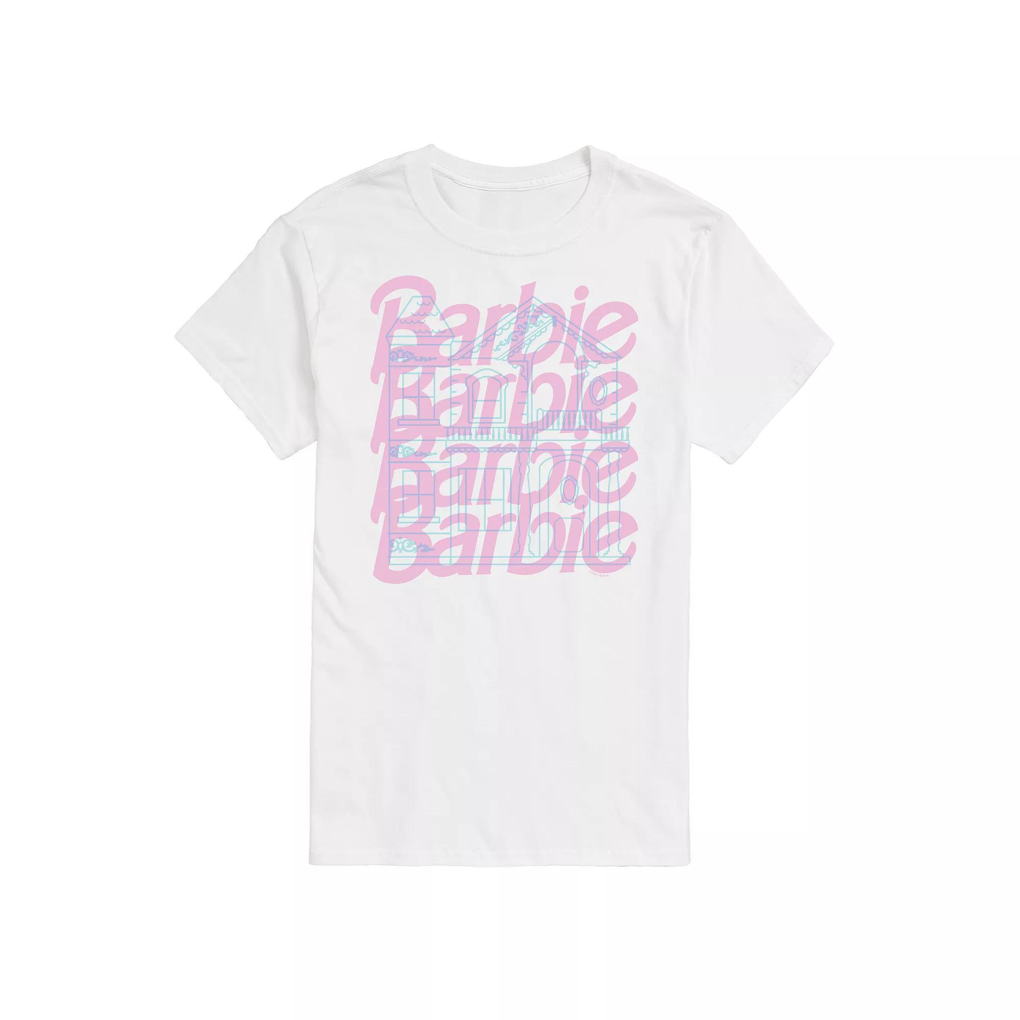 Men's Barbie Logo House Graphic Tee, Size: Medium, White Product Image