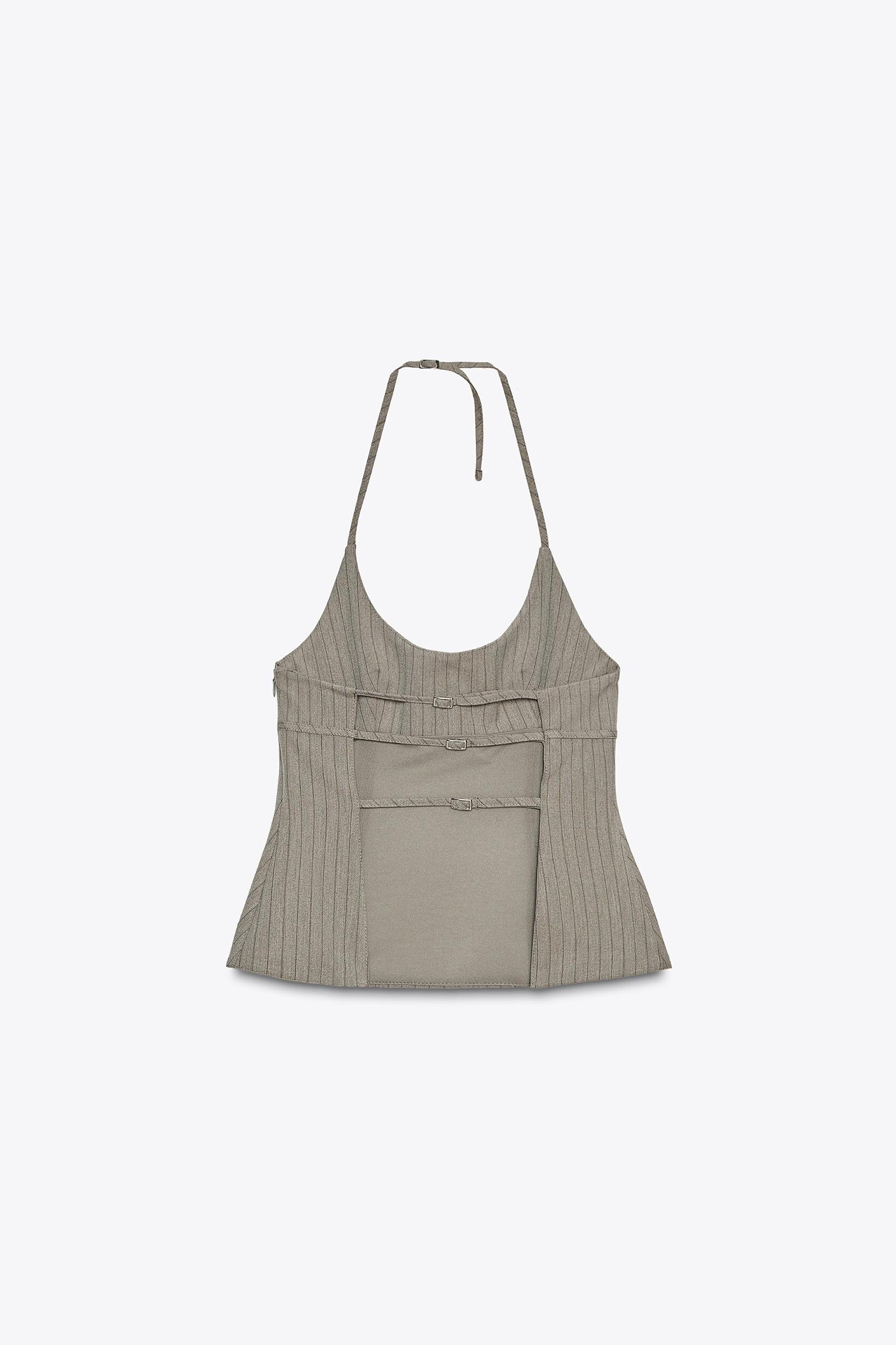 PINSTRIPE HALTER TOP Product Image