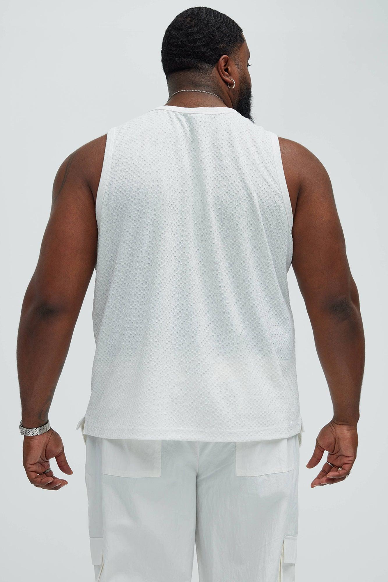 Croydon Textured Relaxed Tank - White Product Image