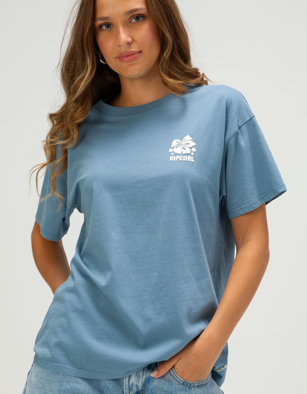 RIP CURL Hibiscus Puff Womens Tee - BLUE Product Image