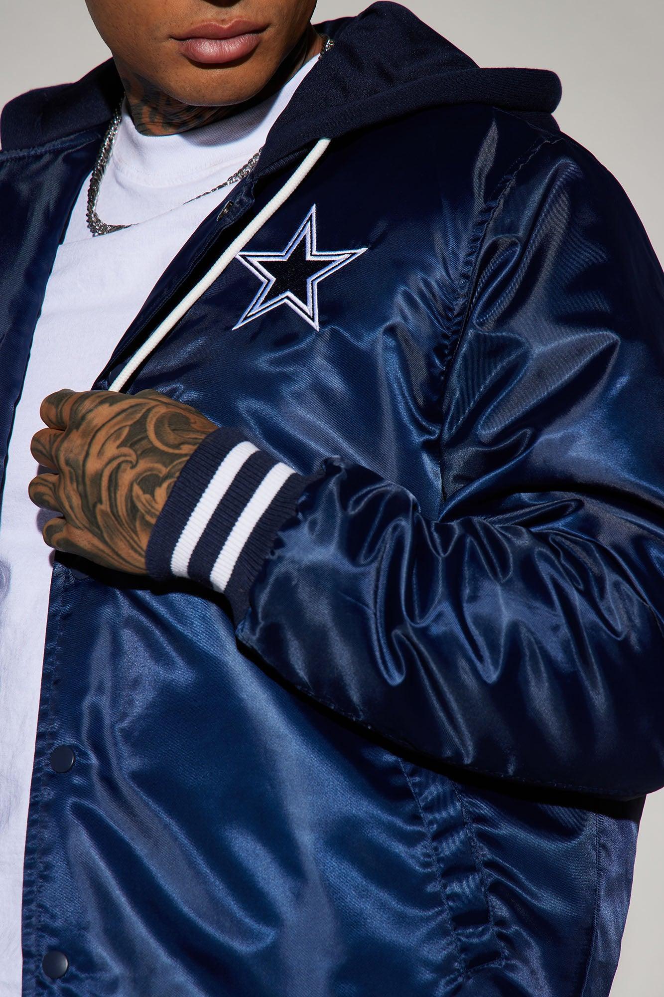 Cowboys Hooded Bomber Jacket - Navy Product Image