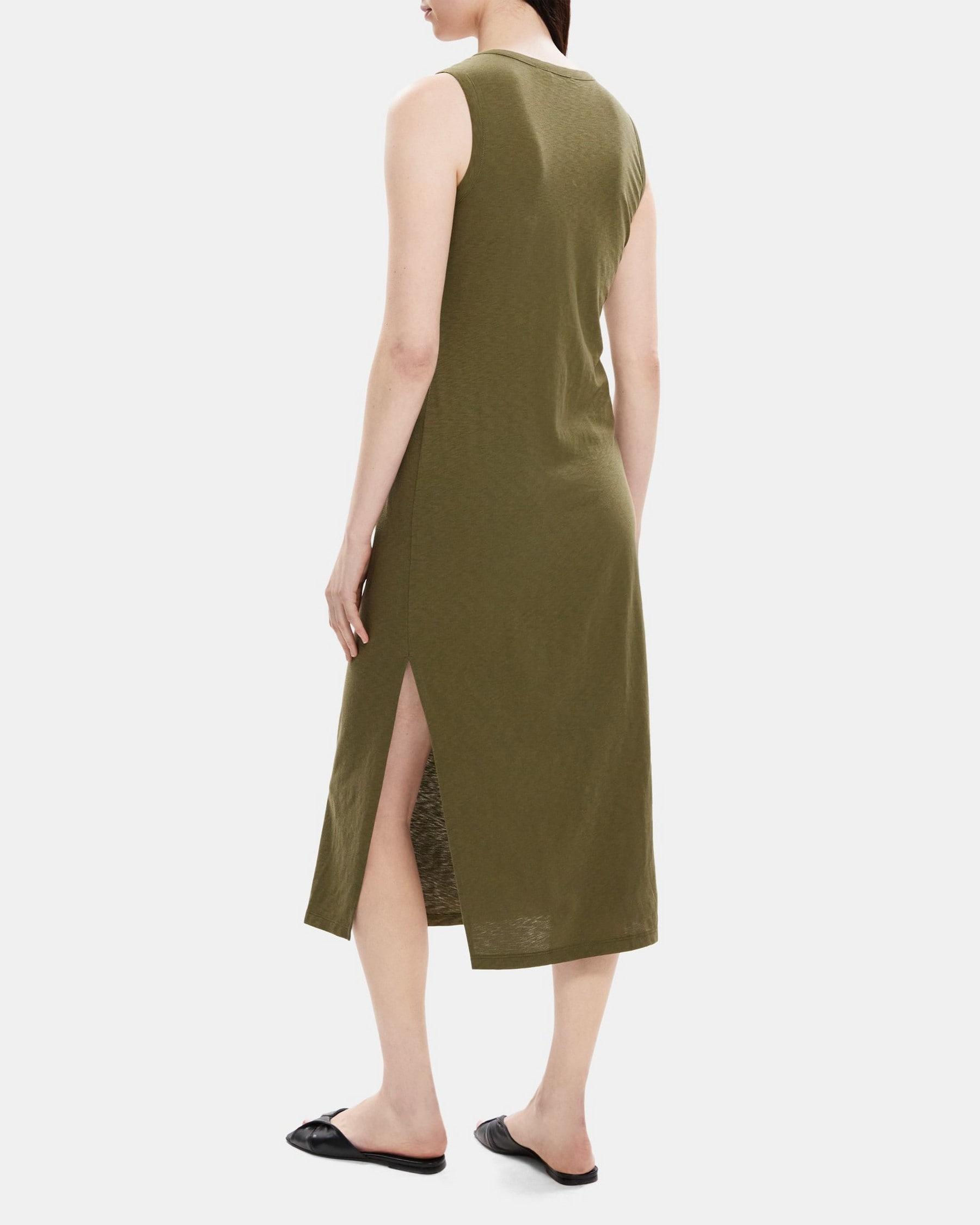 Scoop Neck Dress in Slub Cotton Product Image