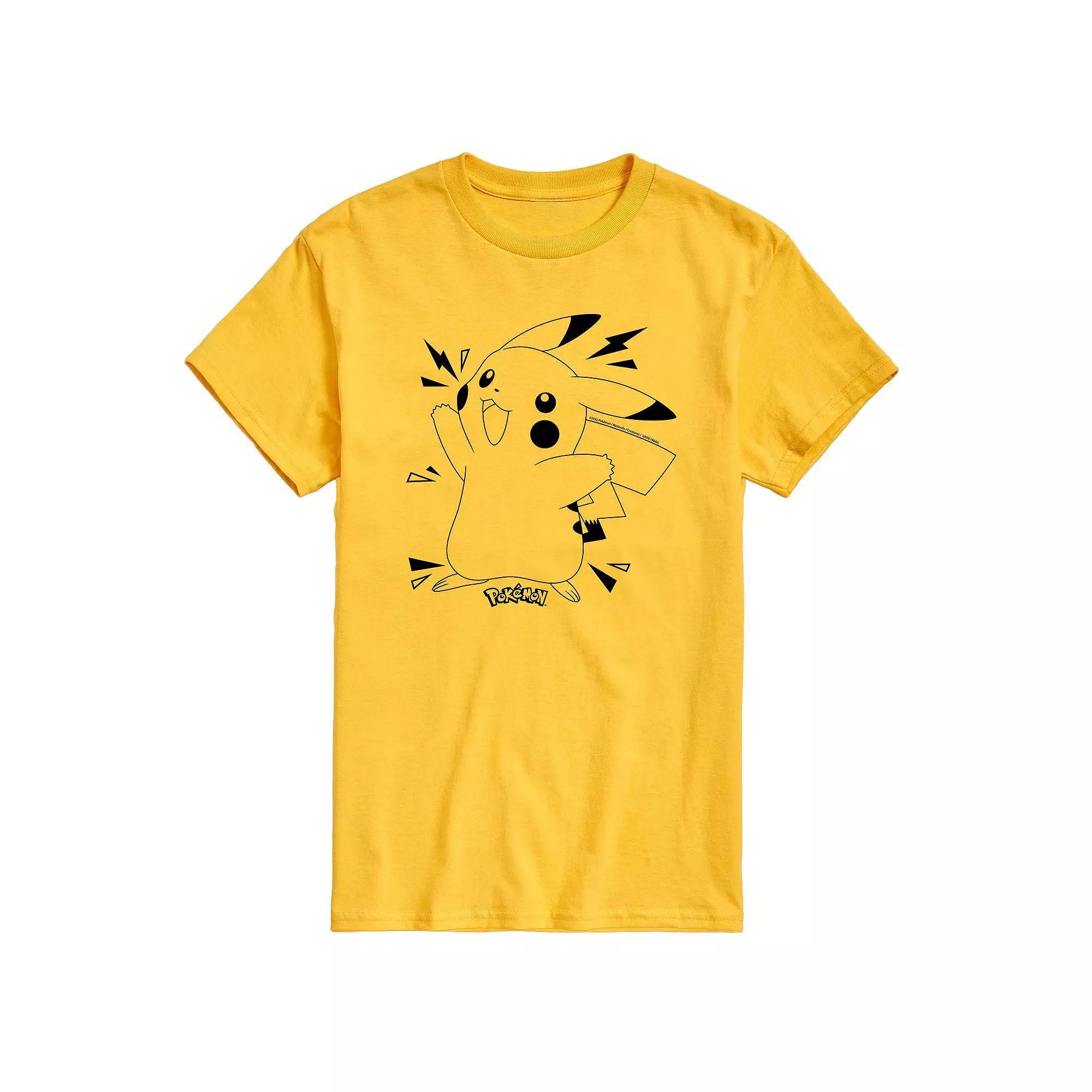 Men's Pokemon Pika Dex Tee, Size: Large, Yellow Product Image