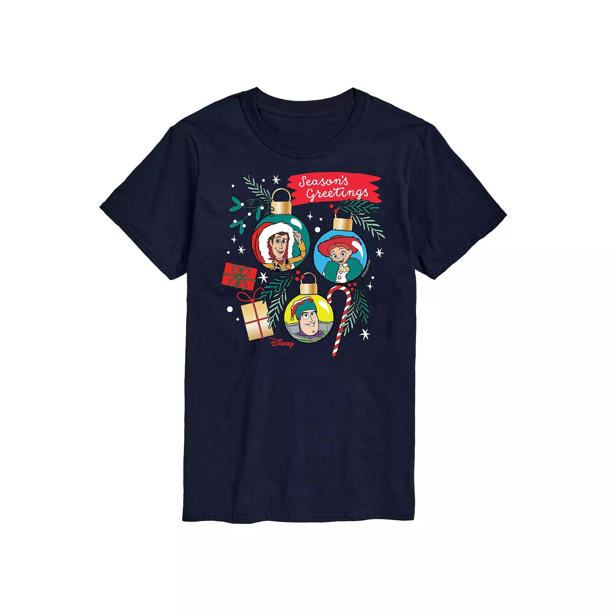 Disney / Pixar’s Toy Story 4 Big & Tall Season Greetings Ornaments Graphic Tee, Men's,  Product Image