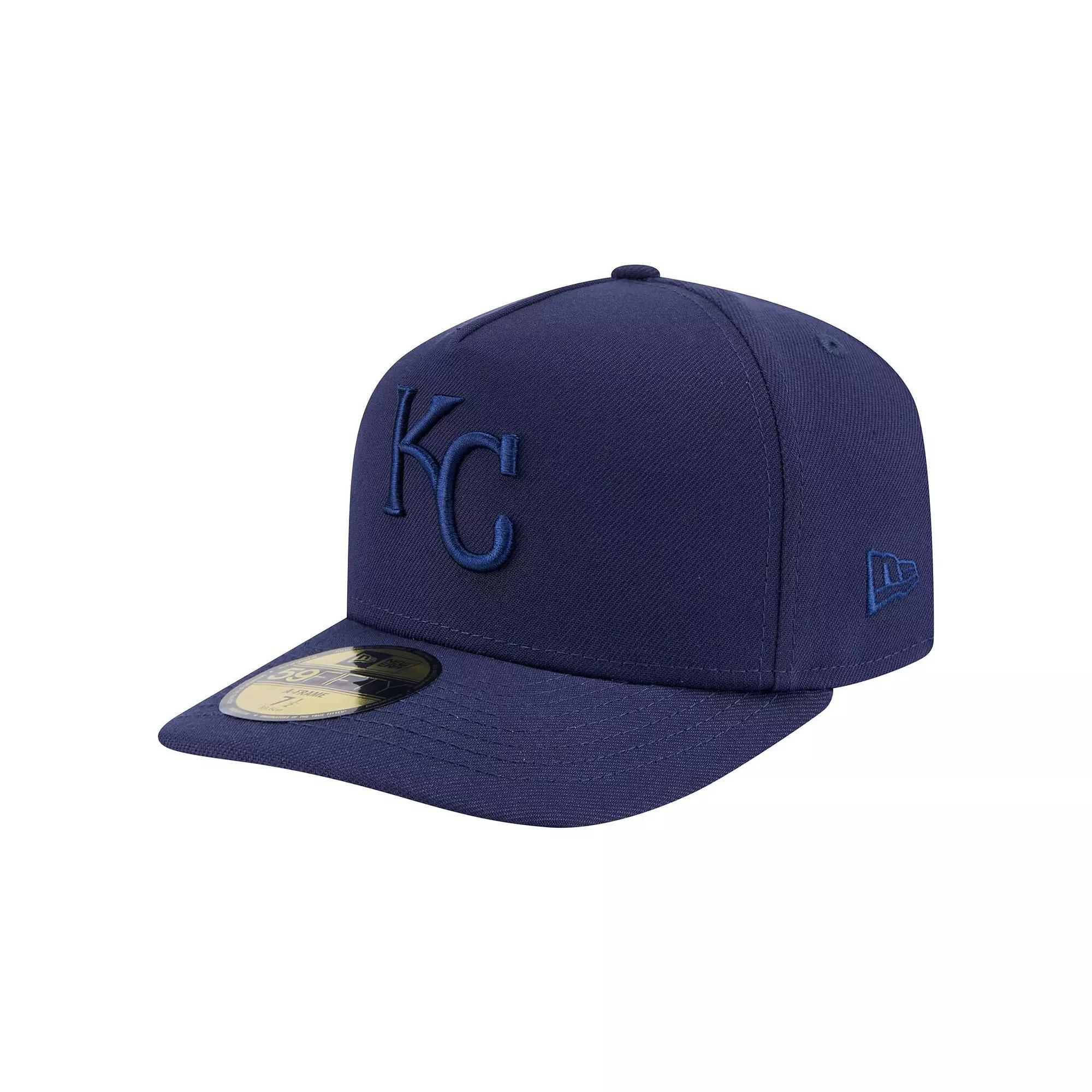 Men's New Era Navy Kansas City Royals Color Pack A-Frame 59FIFTY Fitted Hat, Size: 6 7/8, Blue Product Image
