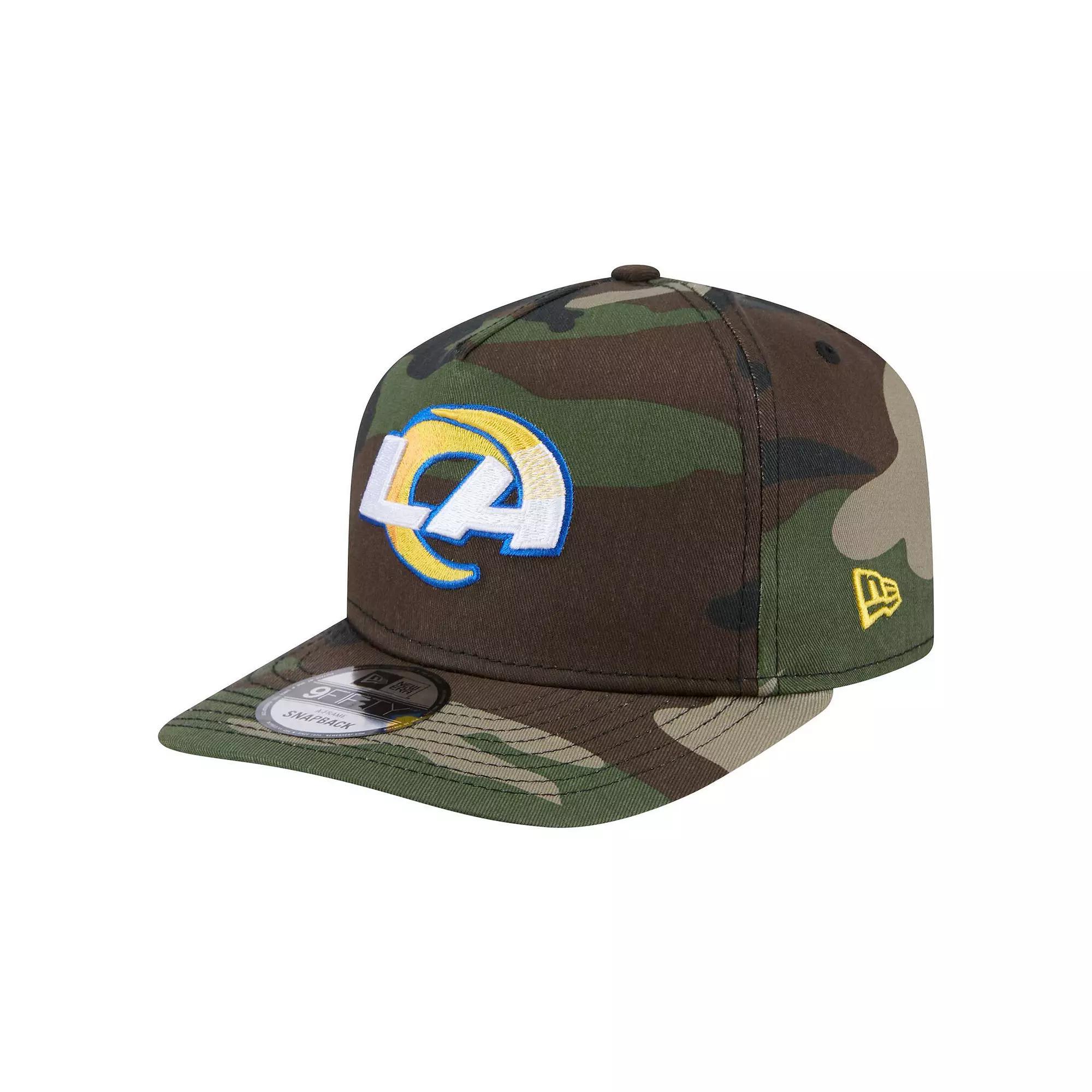 Men's New Era Camo Los Angeles Rams Woodsy 9FIFTY Snapback Hat, Green Product Image