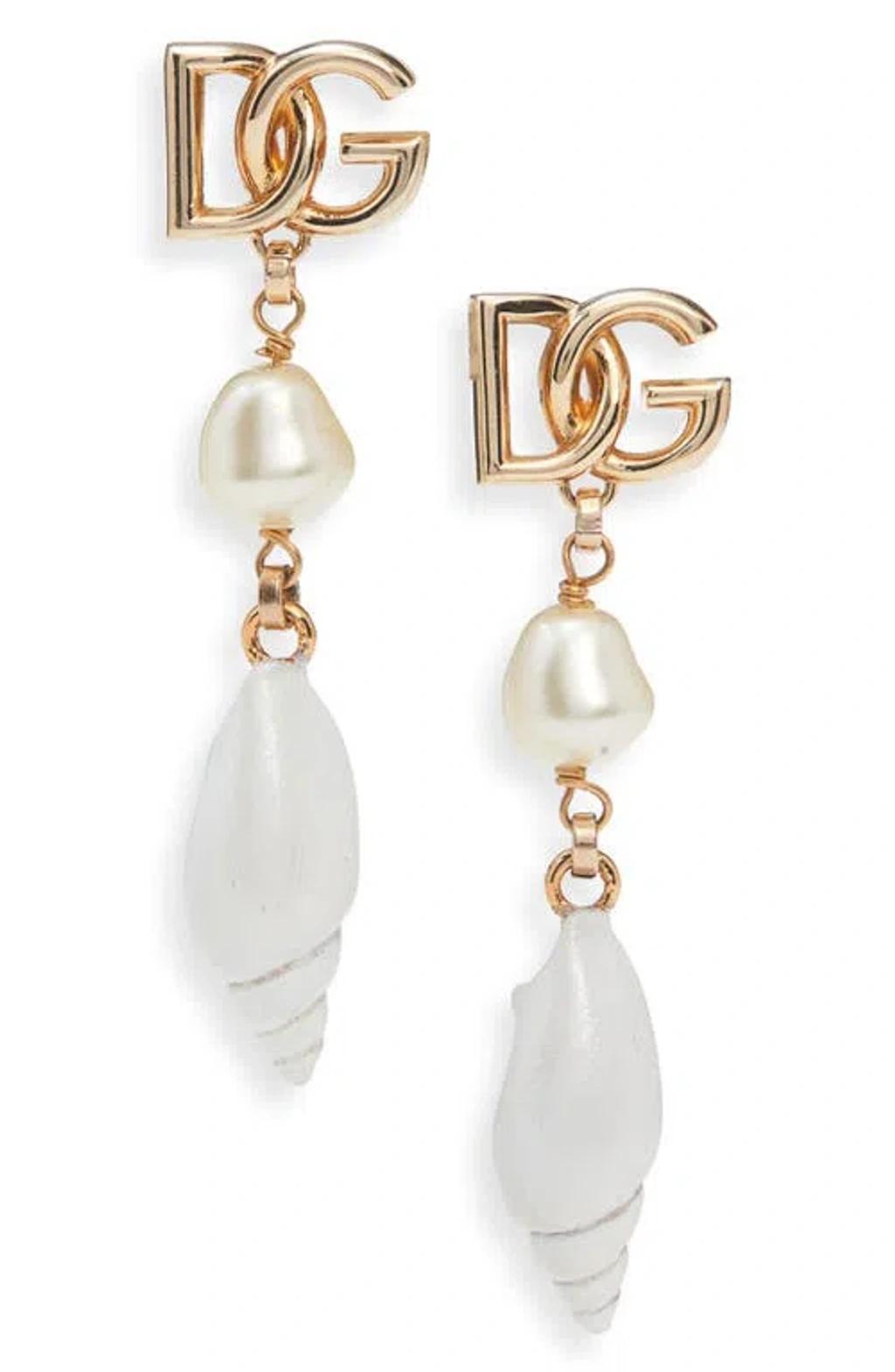 DOLCE & GABBANA Dolce&gabbana Dg Shell Drop Earrings In Zoo00 Oro Product Image