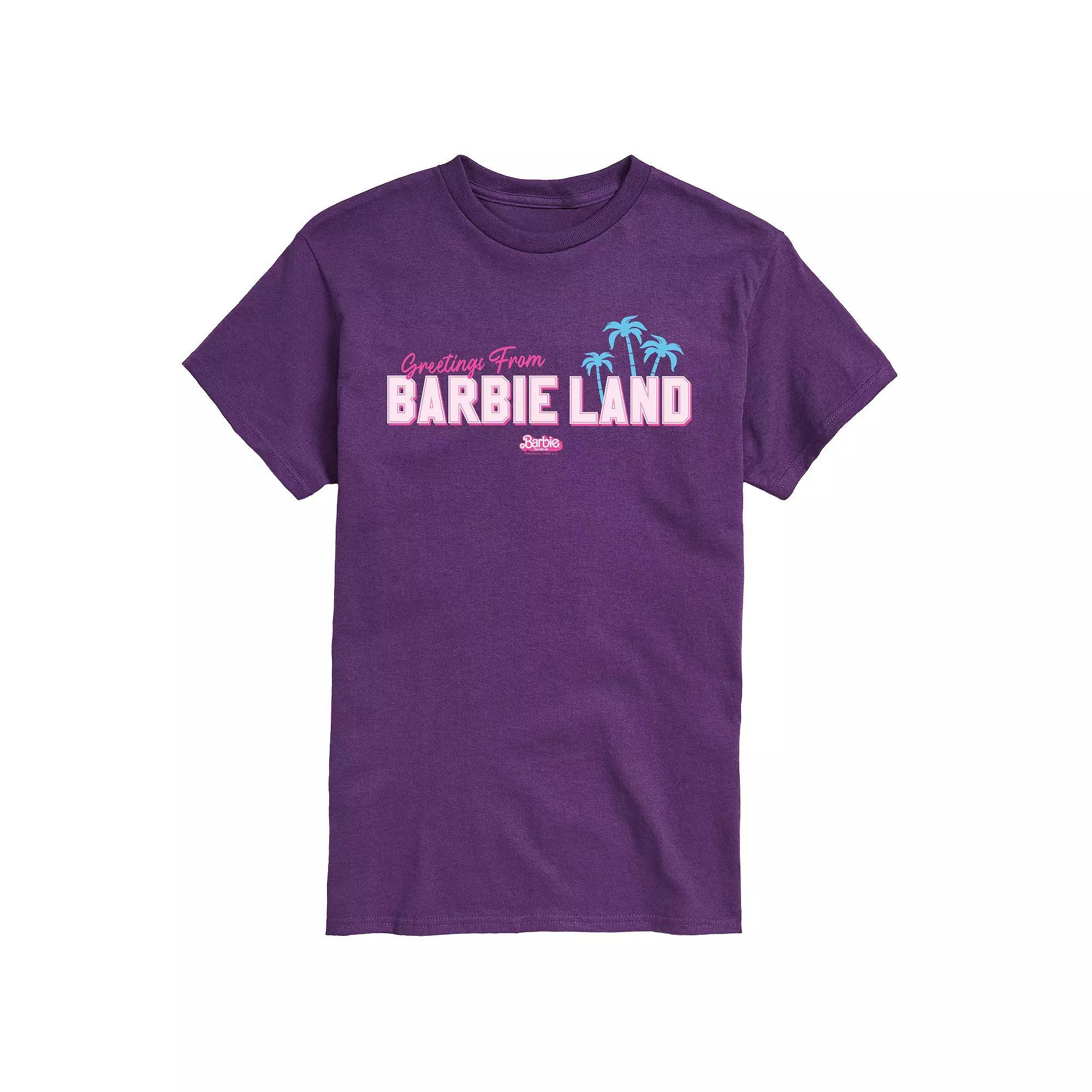 Men's Barbie Movie Greetings From Graphic Tee, Size: Small, Purple Product Image