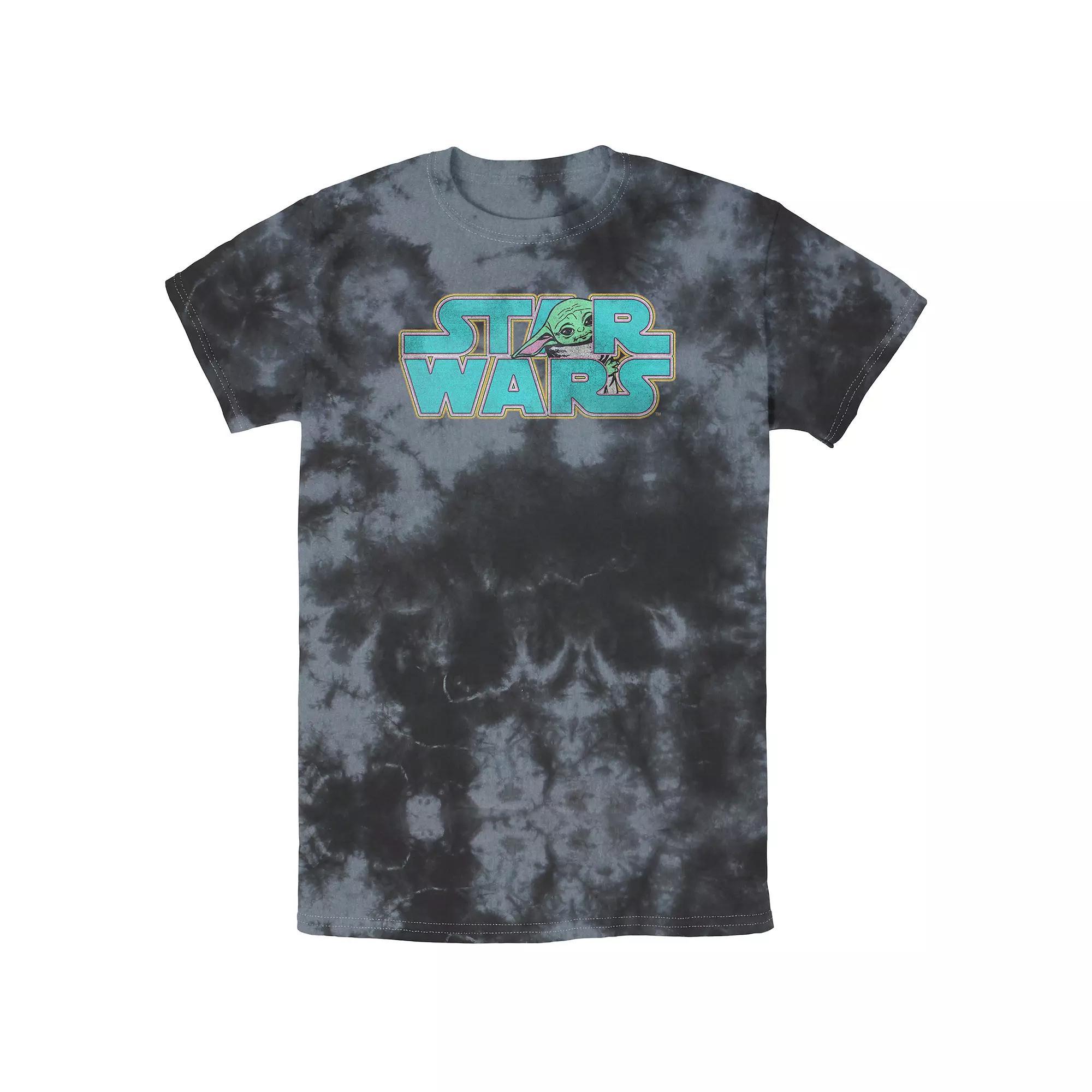 Men's Star Wars The Mandalorian Child Hiding Logo Graphic Tee, Size: XL, Black Grey Product Image