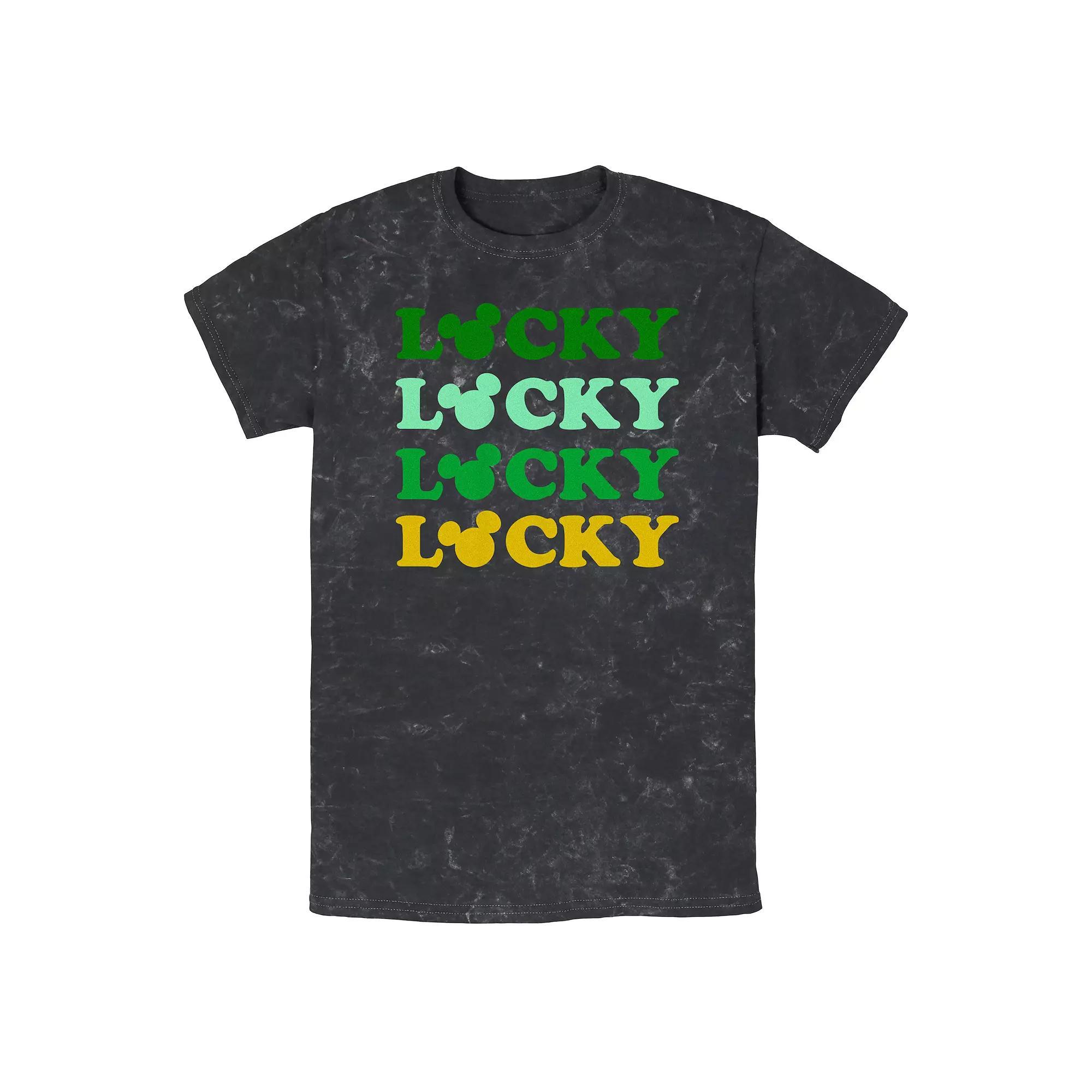 Disney's Mickey Mouse Lucky Mineral Wash Men's Graphic Tee,  Product Image