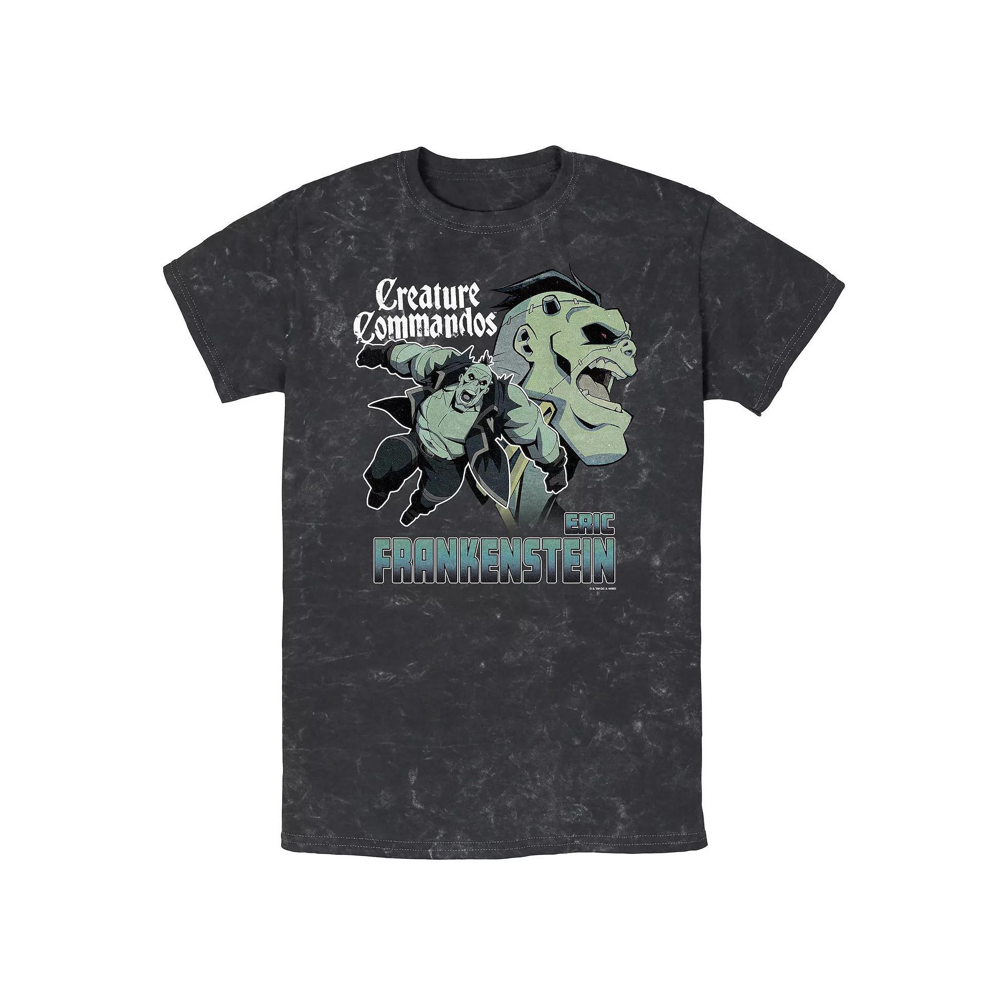 Men's Creature Commandos Eric Frankenstein Poster Mineral Wash Graphic Tee,  Product Image