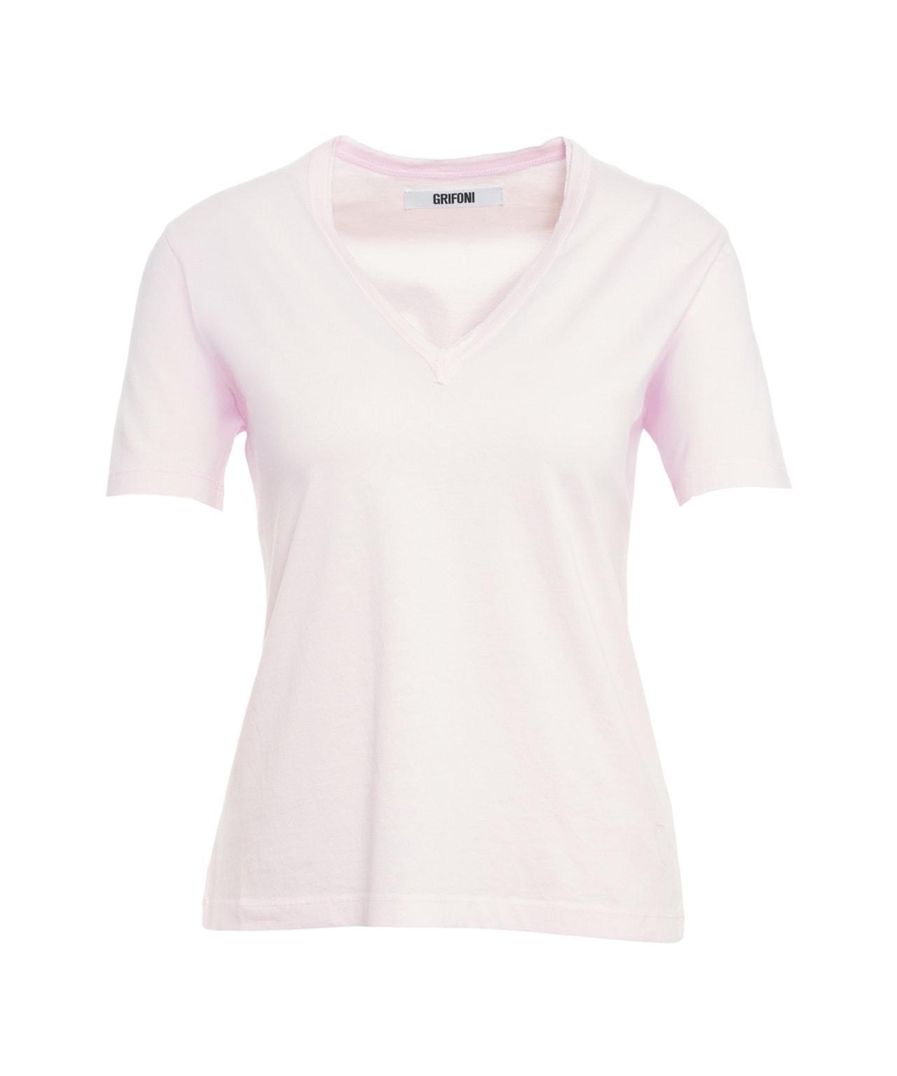 T-shirt with V-neck Product Image