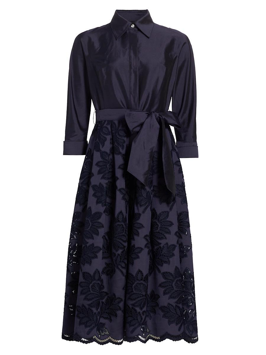 Womens Floral Taffeta Shirt Cocktail Dress Product Image