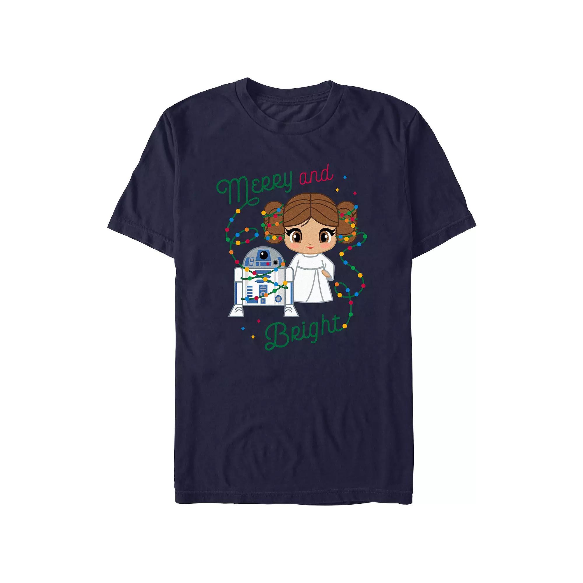 Men's Star Wars Merry And Bright Graphic Tee, Size: Large, Blue Product Image