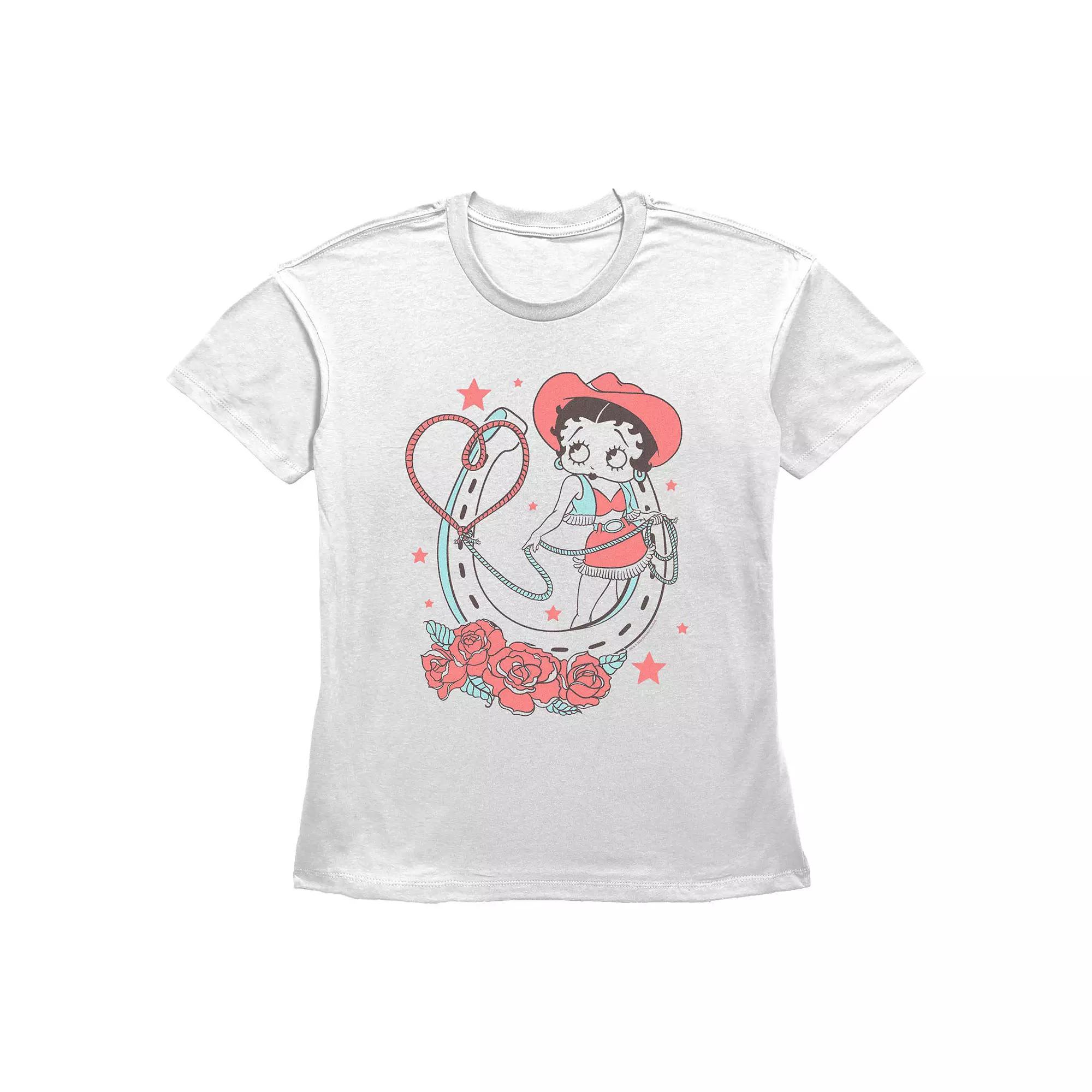 Women's Betty Boop Heart Lasso Graphic Tee,  Product Image