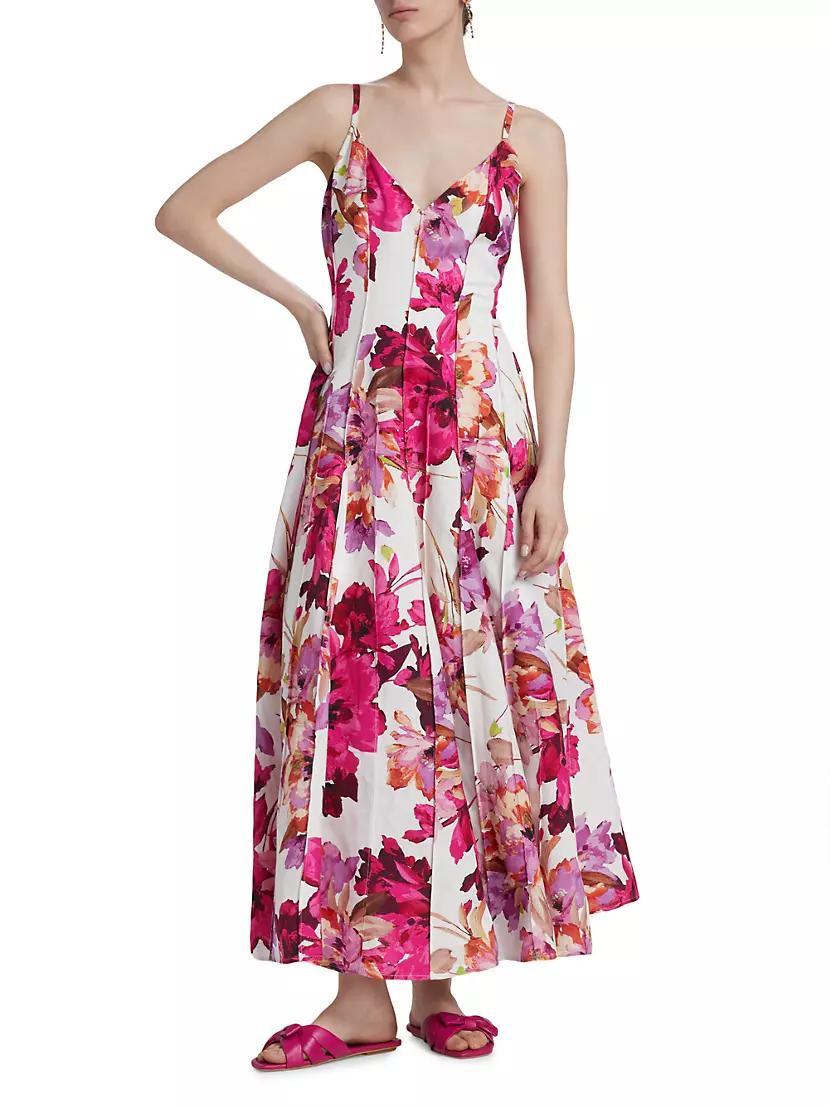 Michah Floral Panelled Midi-Dress Product Image