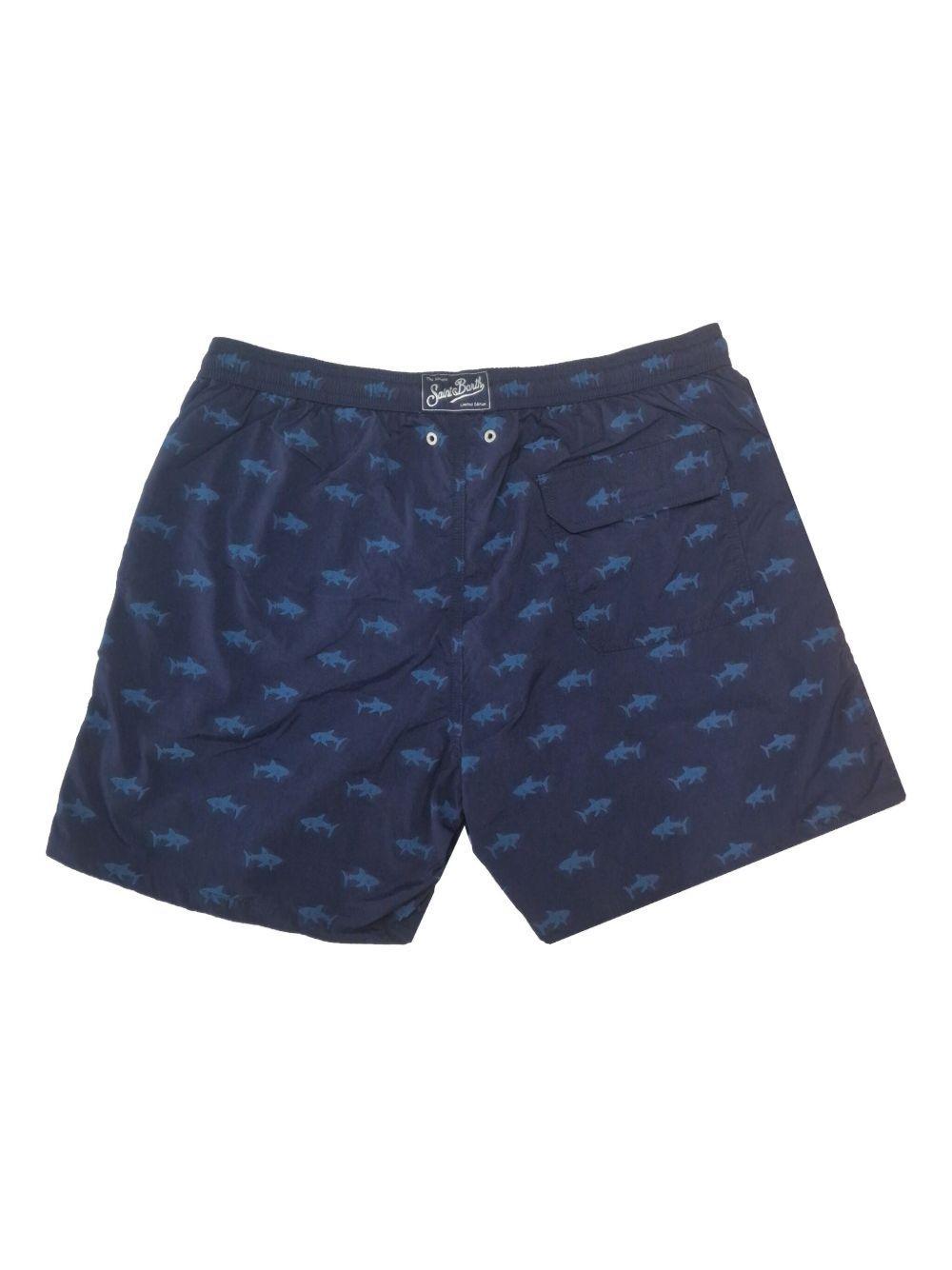 shark-patterned swim shorts Product Image