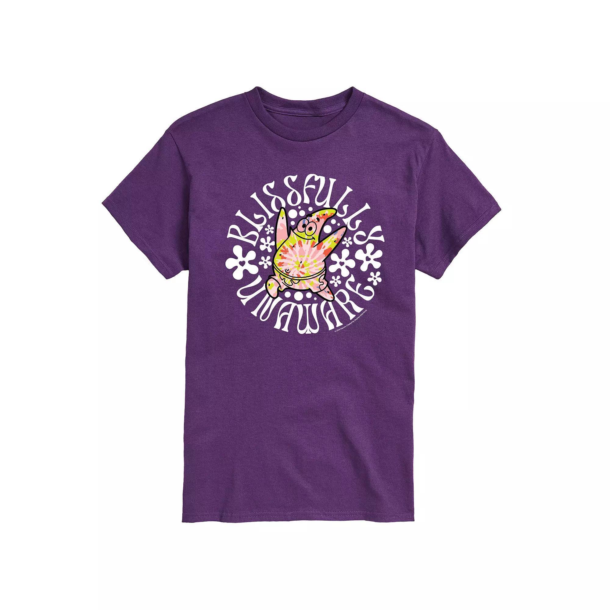 Men's SpongeBob SquarePants Blissfully Unaware Graphic Tee, Size: Small, Purple Product Image