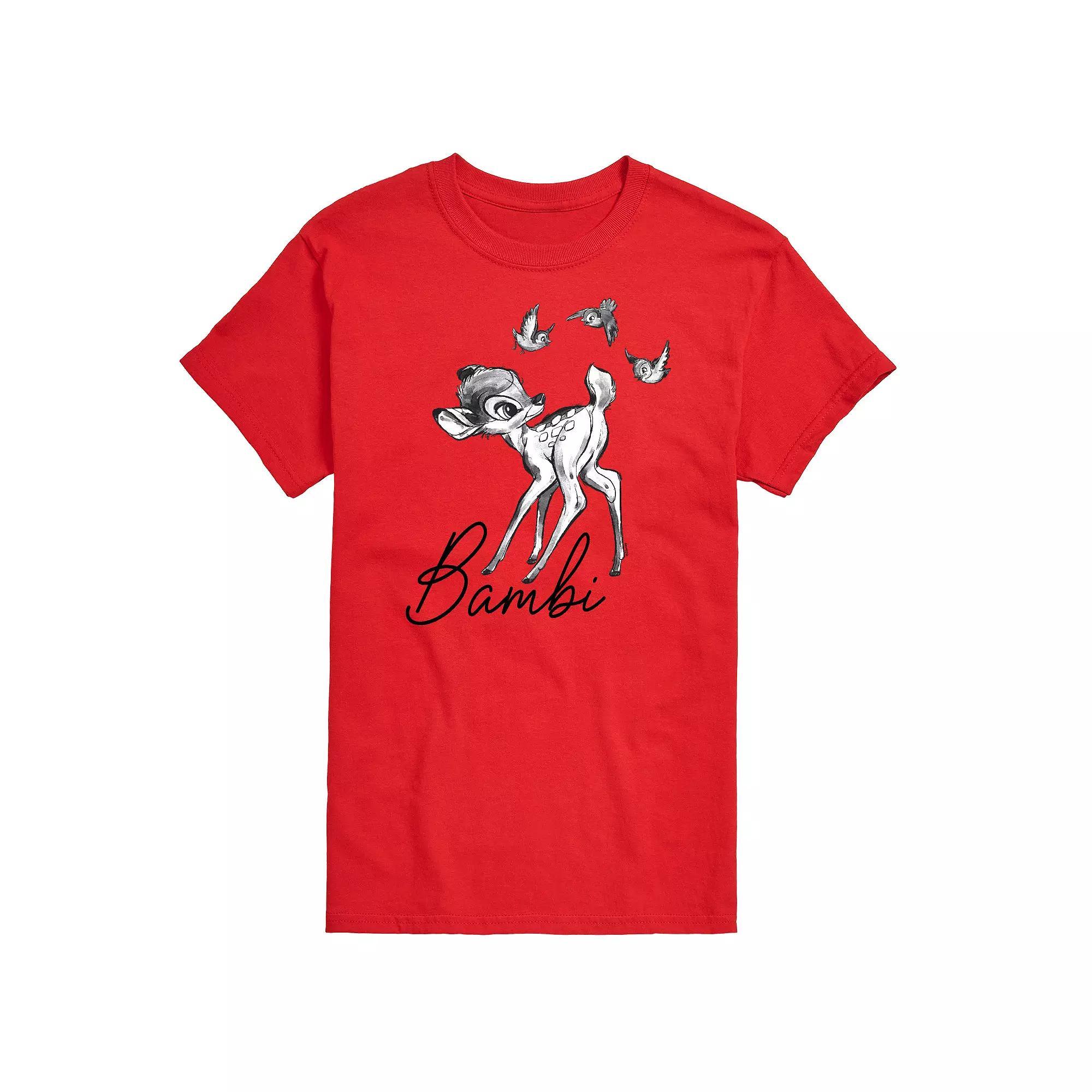 Disney's Bambi Big & Tall Watercolor Graphic Tee, Men's, Size: XXL Tall, Red Product Image